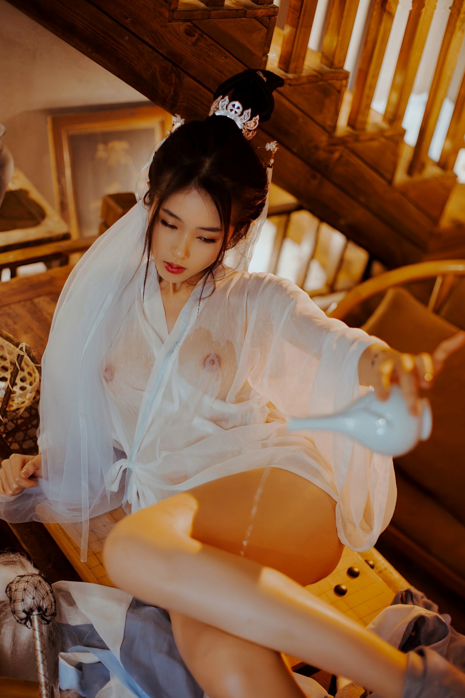 Gallery - 《钛合金TiTi-無生一炁》古风私房写真：棋子点缀薄纱缠身，演绎绝美仙侠艺术私房照性感诱惑大尺度尤物 女神私房照_秀色女神 - image 24