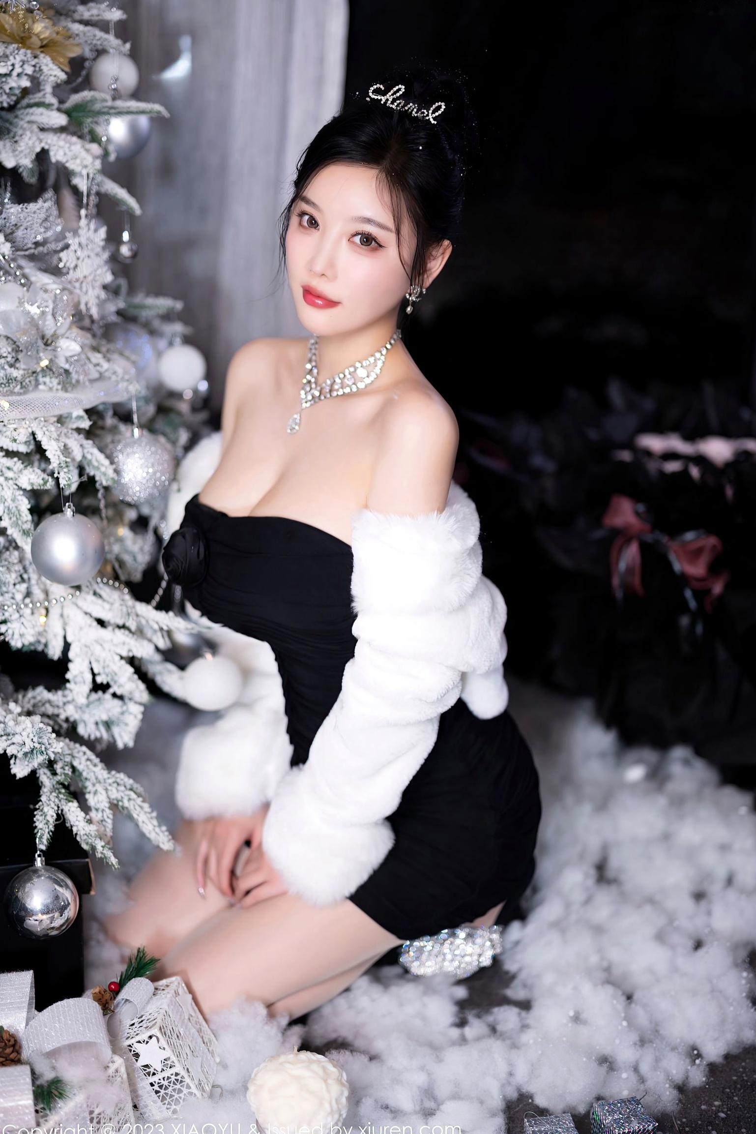 Gallery - XiaoYu语画界 - Painting World -杨晨晨Yome：圣诞主题兔女郎诱惑，性感漆皮装搭配网袜，极致大尺度视觉盛宴语画界 - Painting World 诱惑性感丝袜私房照大尺度 女神私房照_秀色女神 - image 12