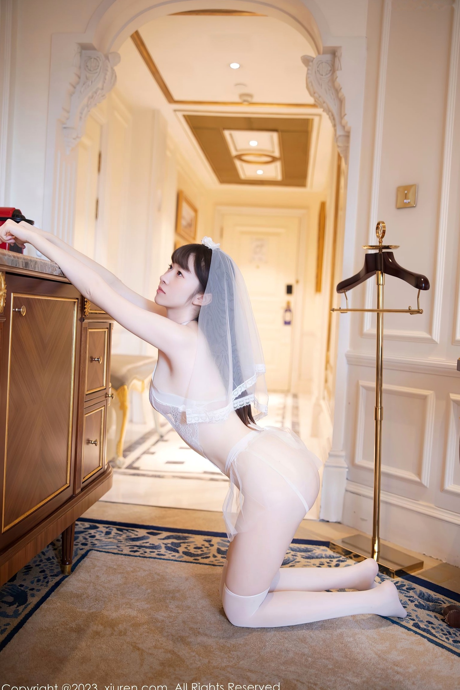 Gallery - 秀人网 - XiuRen 林悠悠：纯白蕾丝情趣婚纱私房写真，清纯头纱下的极致诱惑与曼妙曲线展露秀人网 - XiuRen 性感诱惑私房照婚纱 女神私房照_秀色女神 - image 12