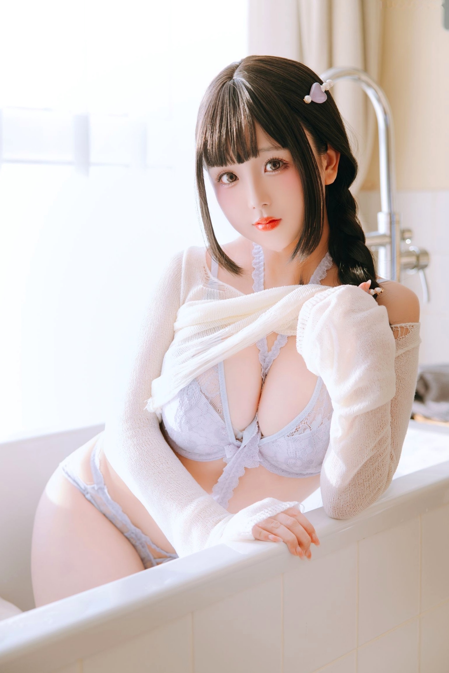 Gallery - 日奈娇浴室内衣私房写真，纯欲风蕾丝诱惑，展现傲人身材与精致童颜童颜巨乳浴室内衣私房照性感 女神私房照_秀色女神 - image 38