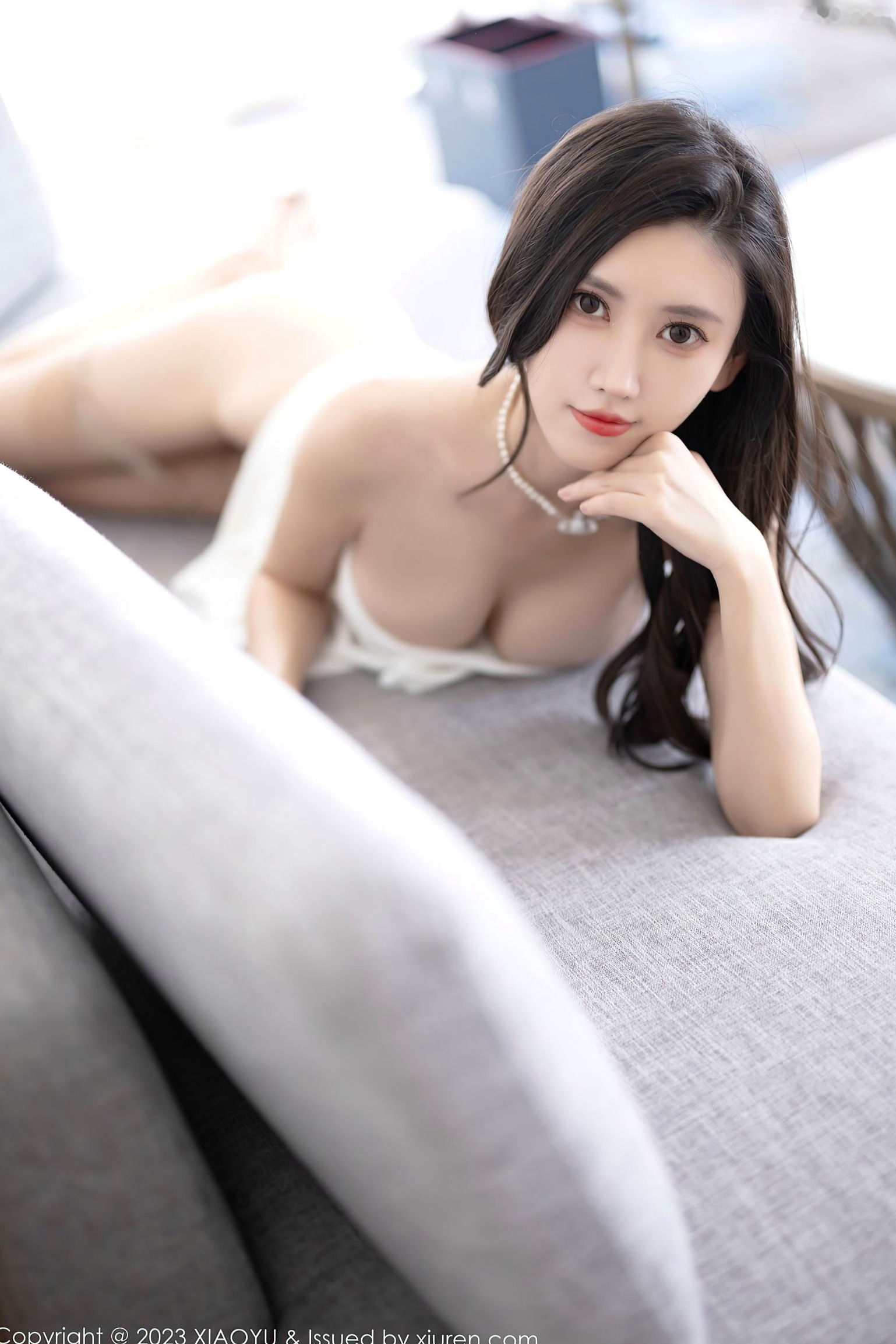 Gallery - XiaoYu语画界 - Painting World -1154-章芃芃-纯欲白色低胸短裙私房写真与性感珠链诱惑语画界 - Painting World 私房照性感气质诱惑尤物 女神私房照_秀色女神 - image 40