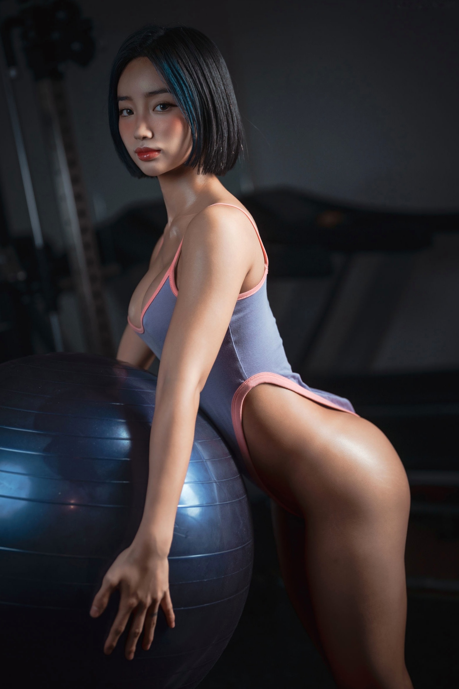 Gallery - 韩国美女爆乳女王健身房私人课程写真，蓝色吊带勾勒迷人紧致曲线，极致诱惑运动健身风格，DJAWA摄影大片韩国美臀性感诱惑私房照 女神私房照_秀色女神 - image 195