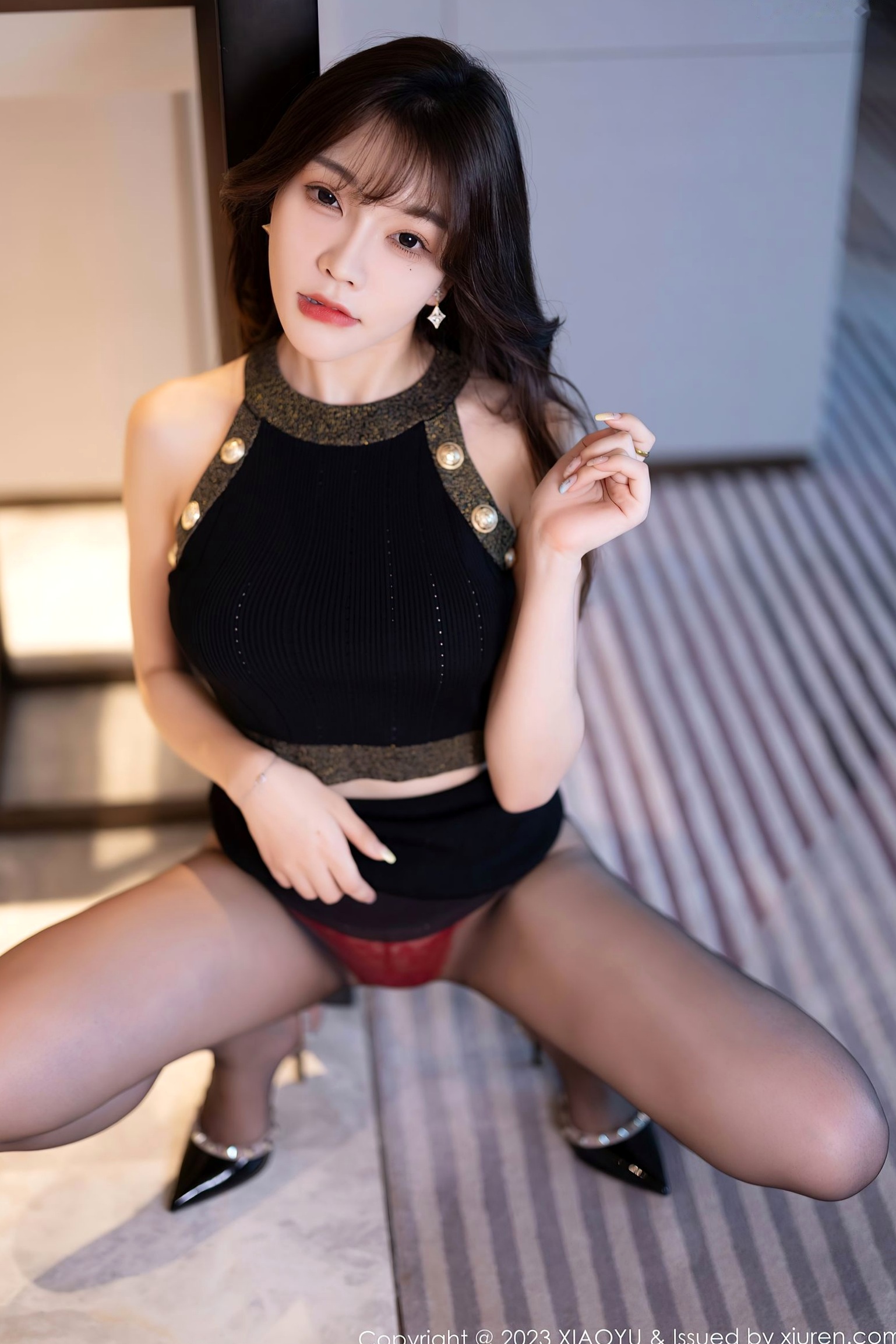 Gallery - XiaoYu语画界 - Painting World 1137-徐莉芝私房写真，性感红唇红色内衣搭配诱惑黑丝，迷人身姿展露极致御姐魅力语画界 - Painting World 性感黑丝诱惑内衣尤物 女神私房照_秀色女神 - image 29