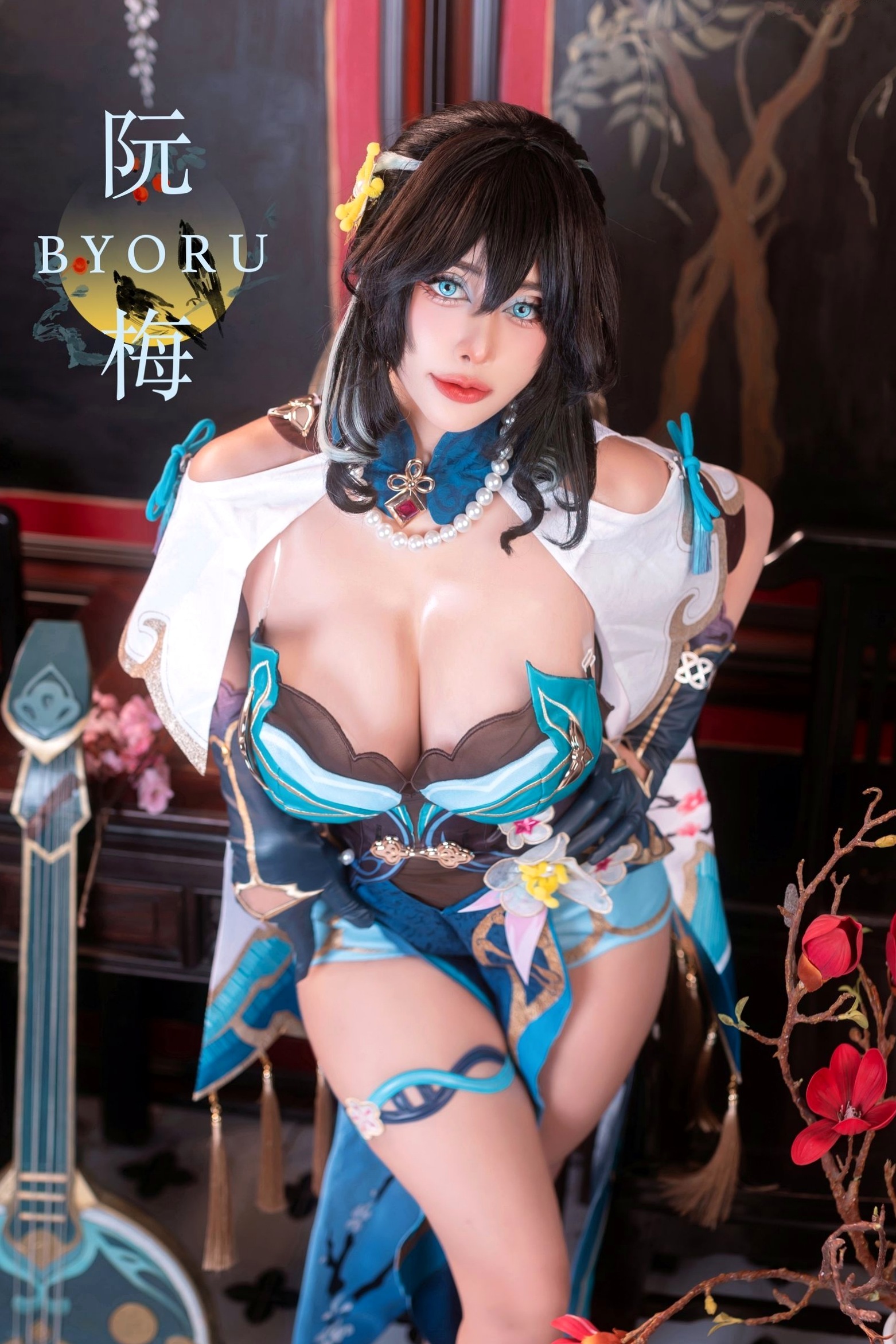 Gallery - Byoru崩坏星穹铁道阮梅Cosplay写真，大尺度改良服饰性感演绎绝美曲线，古风韵味与热辣碰撞角色扮演性感大尺度私房照女神 女神私房照_秀色女神 - image 2