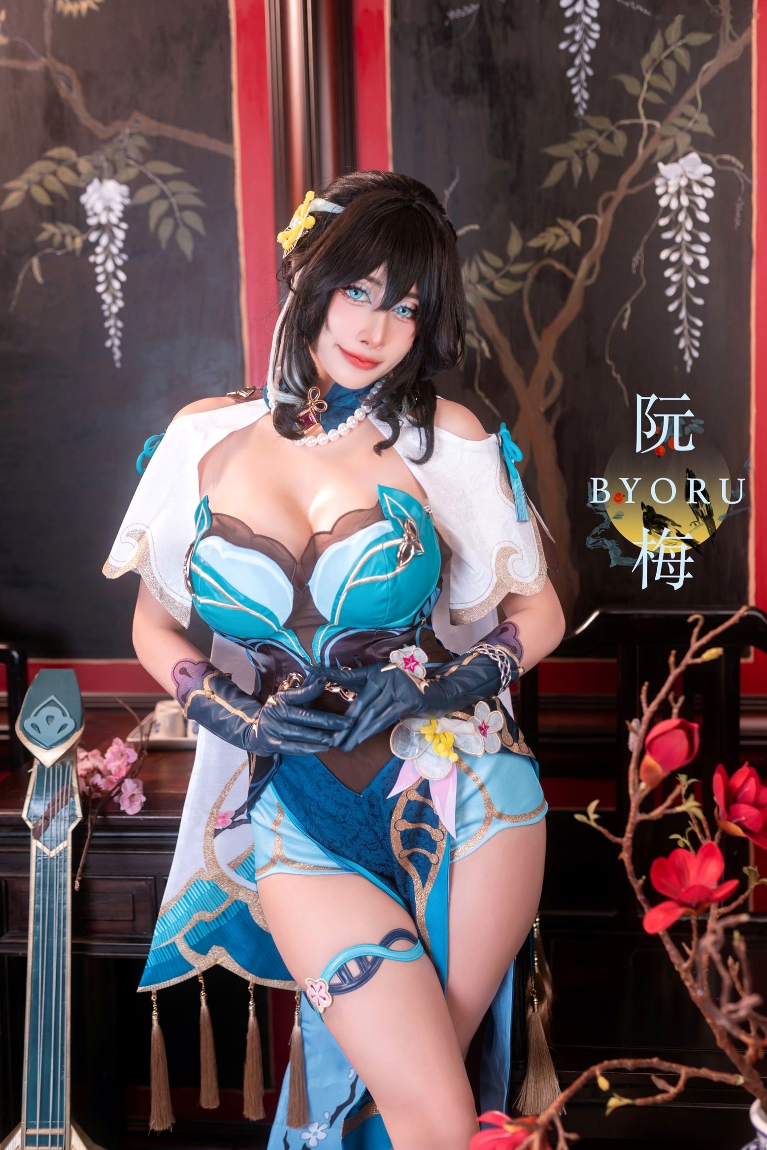 Gallery - Byoru崩坏星穹铁道阮梅Cosplay写真，大尺度改良服饰性感演绎绝美曲线，古风韵味与热辣碰撞角色扮演性感大尺度私房照女神 女神私房照_秀色女神 - image 3