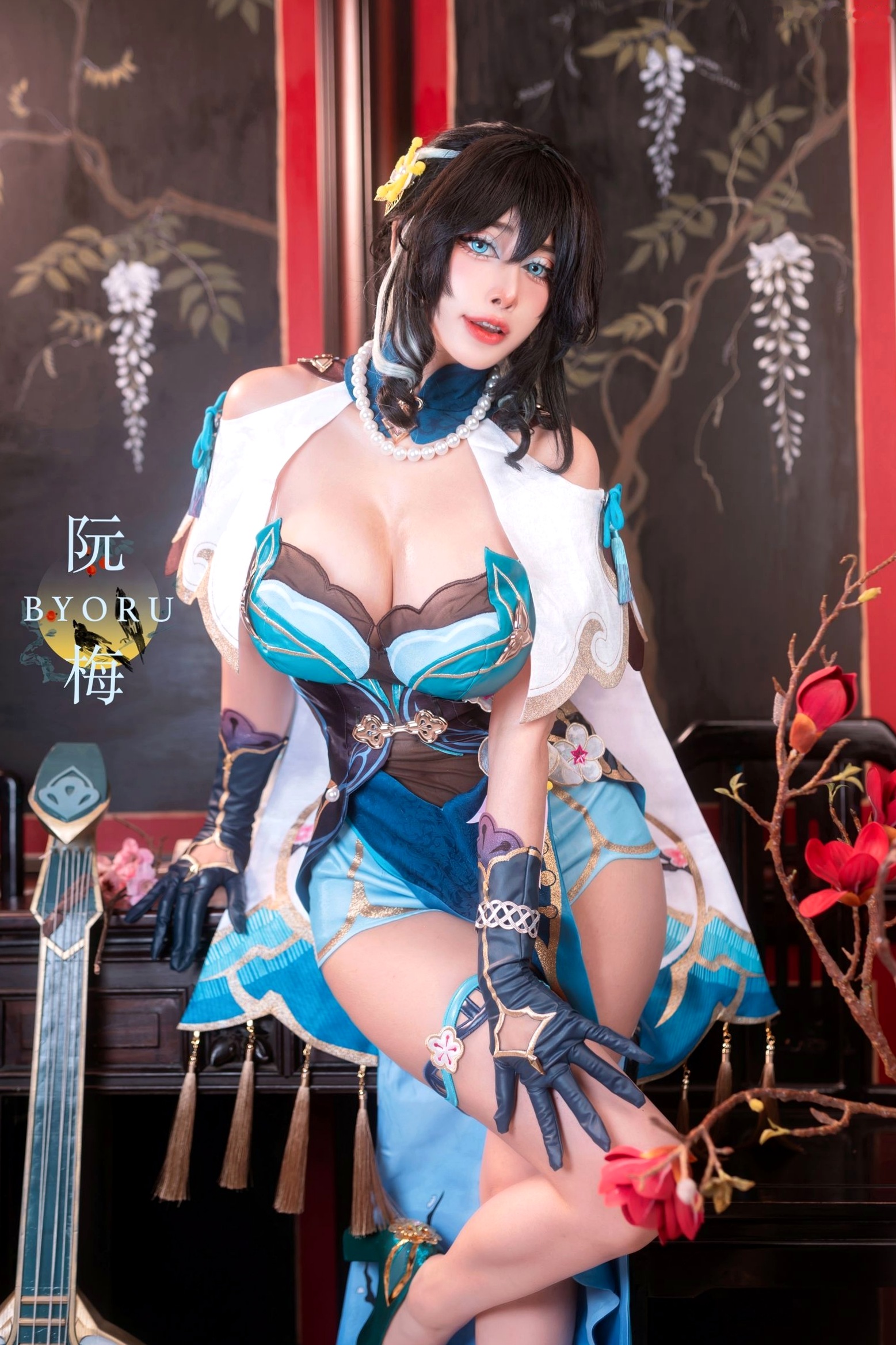 Gallery - Byoru崩坏星穹铁道阮梅Cosplay写真，大尺度改良服饰性感演绎绝美曲线，古风韵味与热辣碰撞角色扮演性感大尺度私房照女神 女神私房照_秀色女神 - image 6