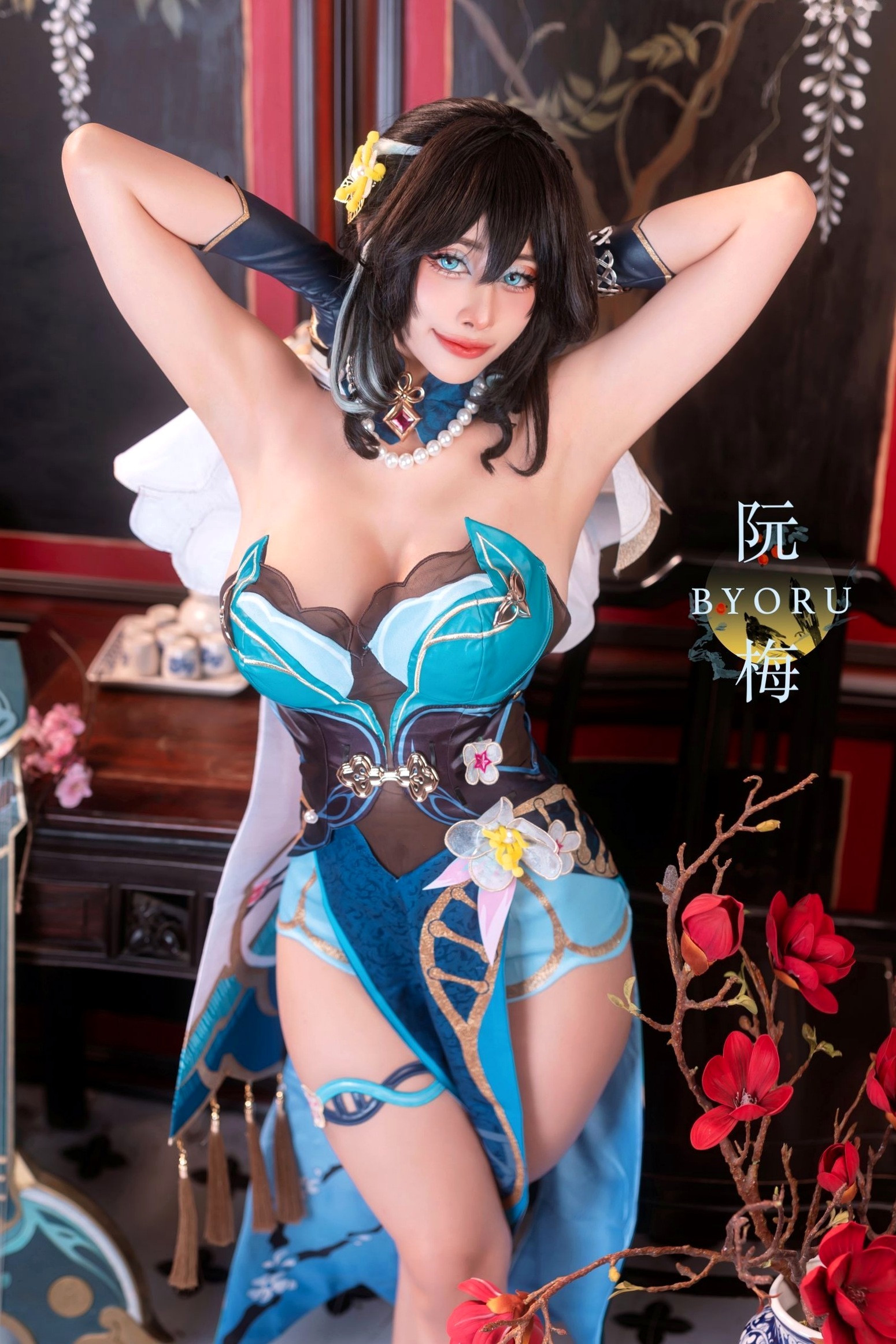 Gallery - Byoru崩坏星穹铁道阮梅Cosplay写真，大尺度改良服饰性感演绎绝美曲线，古风韵味与热辣碰撞角色扮演性感大尺度私房照女神 女神私房照_秀色女神 - image 8