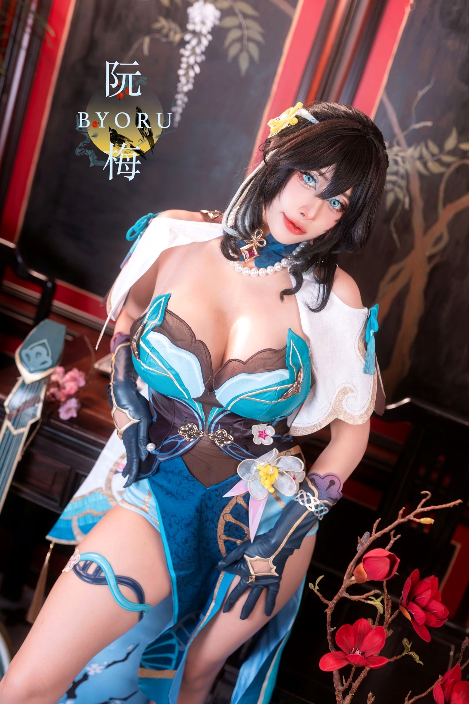 Gallery - Byoru崩坏星穹铁道阮梅Cosplay写真，大尺度改良服饰性感演绎绝美曲线，古风韵味与热辣碰撞角色扮演性感大尺度私房照女神 女神私房照_秀色女神 - image 9
