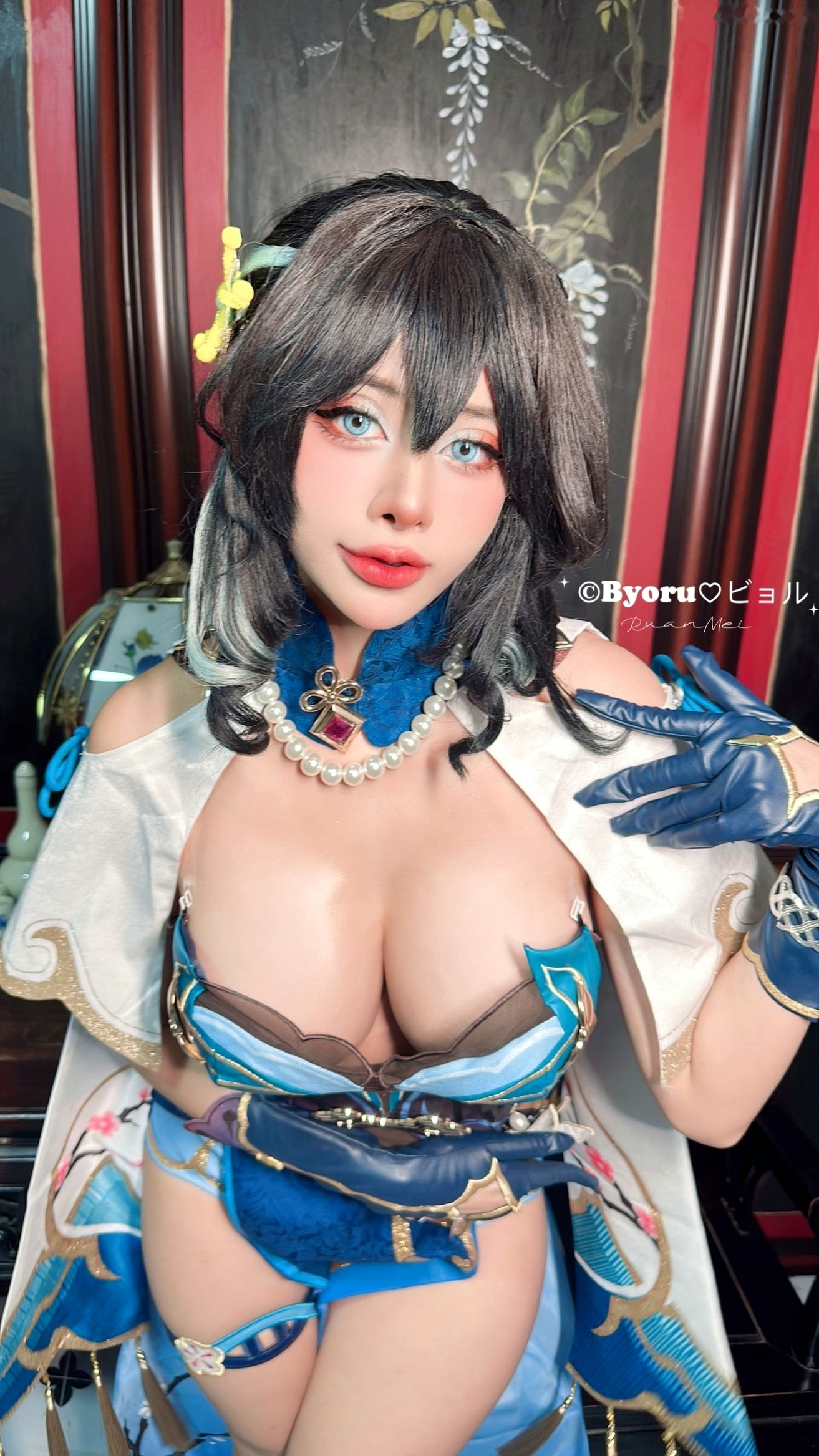 Gallery - Byoru崩坏星穹铁道阮梅Cosplay写真，大尺度改良服饰性感演绎绝美曲线，古风韵味与热辣碰撞角色扮演性感大尺度私房照女神 女神私房照_秀色女神 - image 34