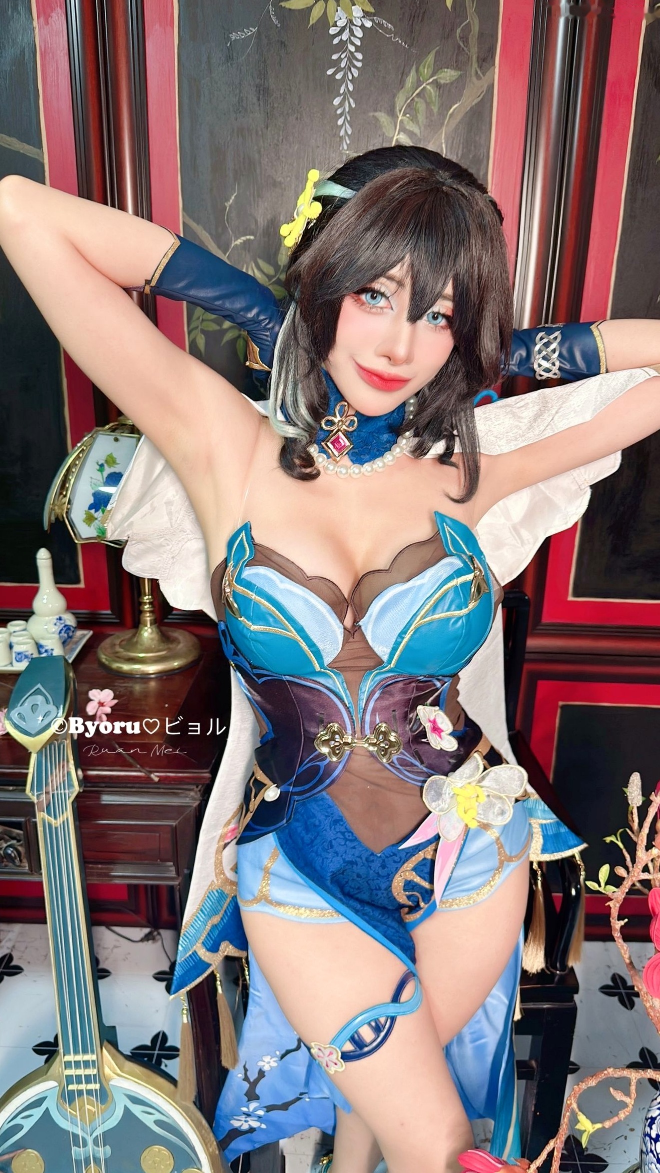 Gallery - Byoru崩坏星穹铁道阮梅Cosplay写真，大尺度改良服饰性感演绎绝美曲线，古风韵味与热辣碰撞角色扮演性感大尺度私房照女神 女神私房照_秀色女神 - image 37
