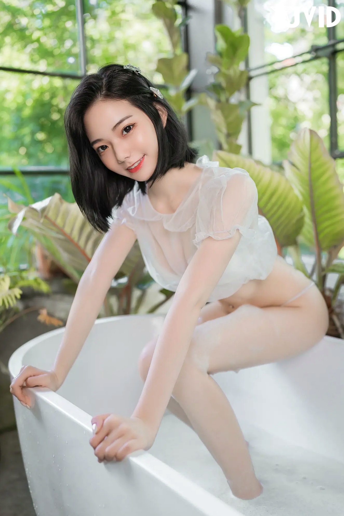Gallery - [JVID] 啾啾 - 纯欲系女孩：粉色兔女郎俏皮诱惑与清爽浴室湿身泡泡浴系列JVID角色扮演浴室湿身性感诱惑 女神私房照_秀色女神 - image 51