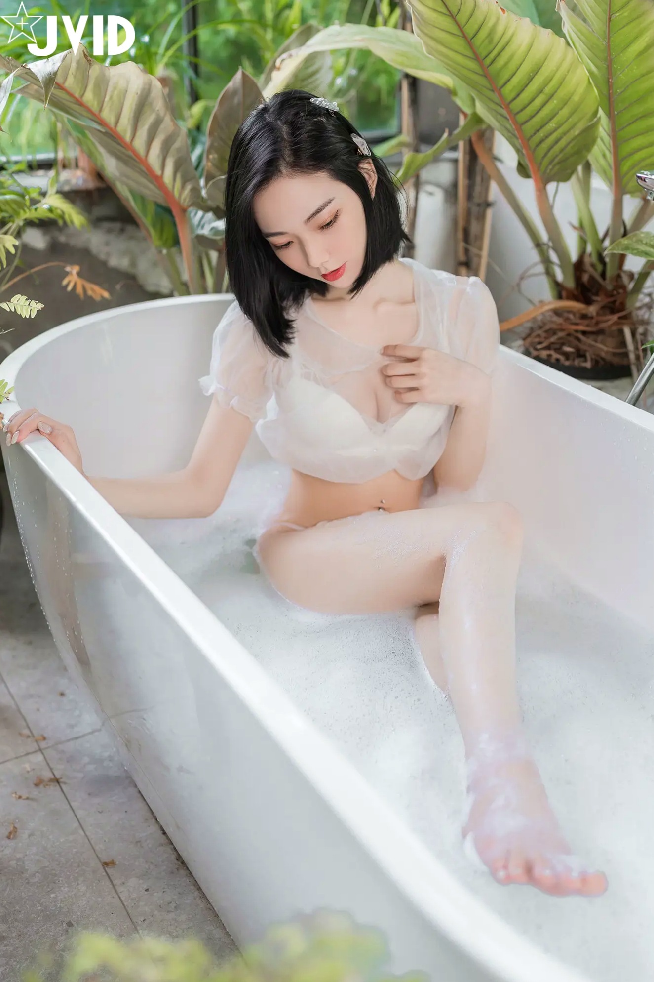 Gallery - [JVID] 啾啾 - 纯欲系女孩：粉色兔女郎俏皮诱惑与清爽浴室湿身泡泡浴系列JVID角色扮演浴室湿身性感诱惑 女神私房照_秀色女神 - image 79