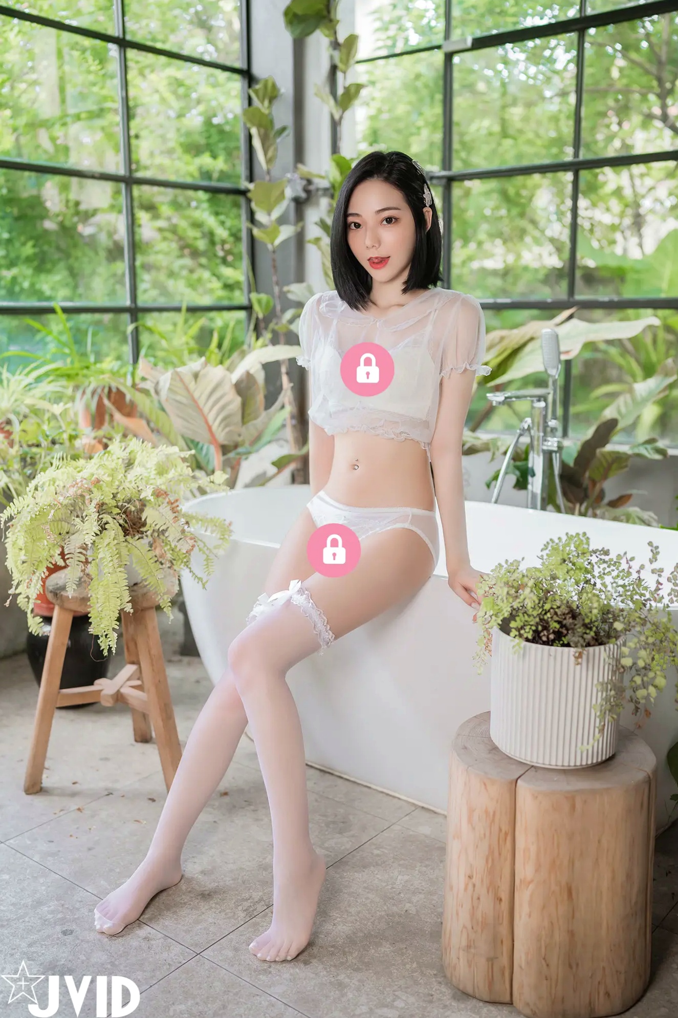 Gallery - [JVID] 啾啾 - 纯欲系女孩：粉色兔女郎俏皮诱惑与清爽浴室湿身泡泡浴系列JVID角色扮演浴室湿身性感诱惑 女神私房照_秀色女神 - image 88