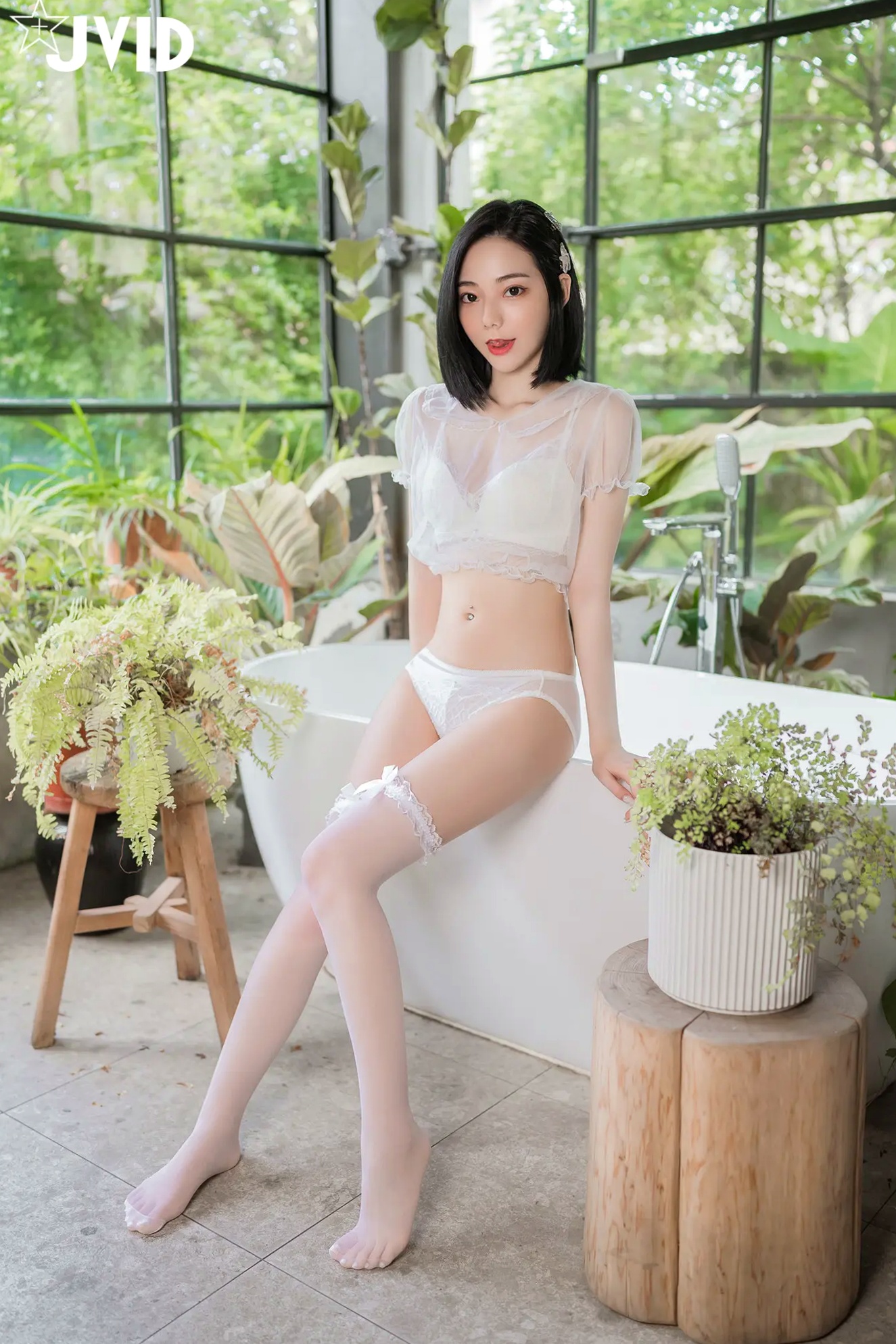 Gallery - [JVID] 啾啾 - 纯欲系女孩：粉色兔女郎俏皮诱惑与清爽浴室湿身泡泡浴系列JVID角色扮演浴室湿身性感诱惑 女神私房照_秀色女神 - image 104