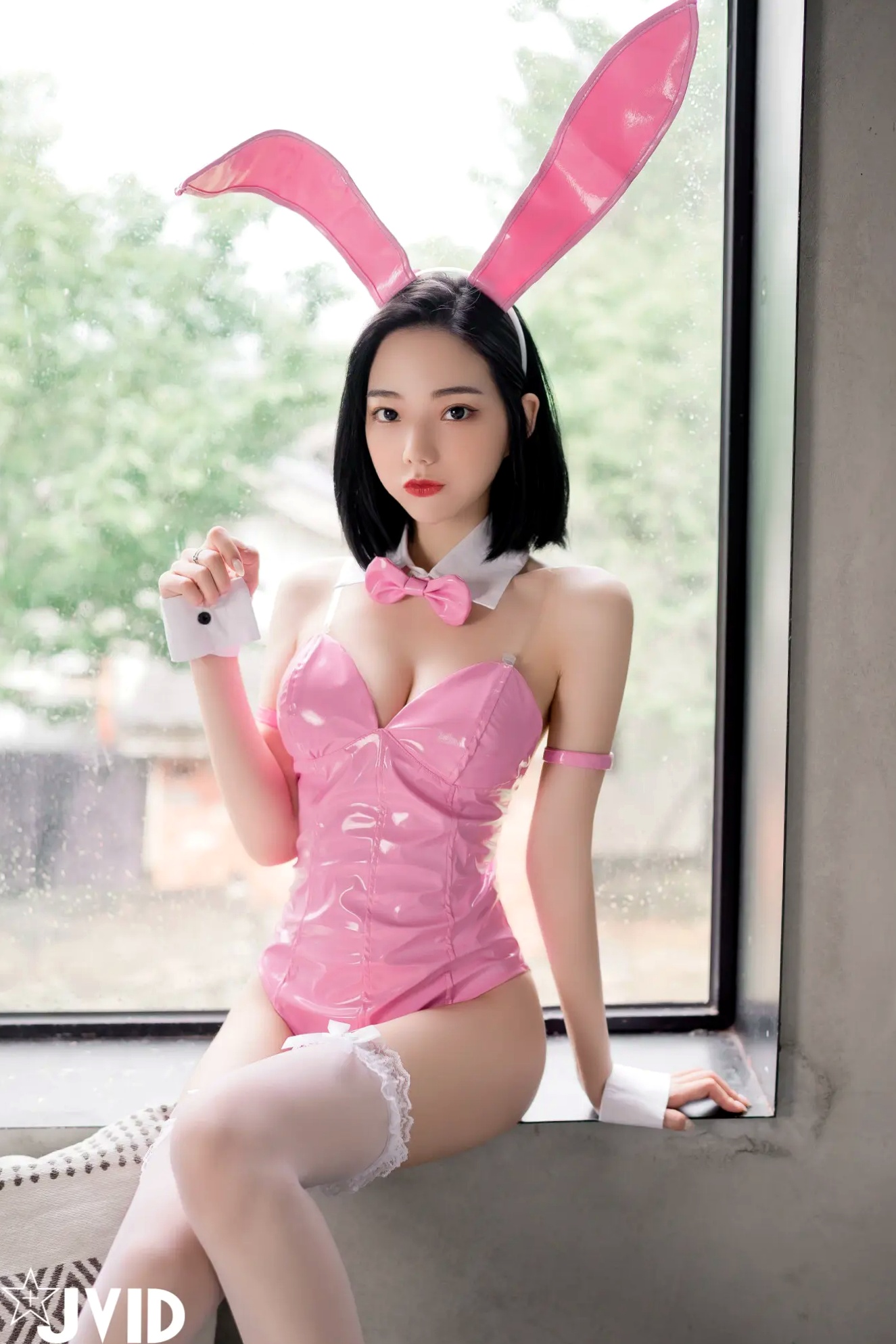 Gallery - [JVID] 啾啾 - 纯欲系女孩：粉色兔女郎俏皮诱惑与清爽浴室湿身泡泡浴系列JVID角色扮演浴室湿身性感诱惑 女神私房照_秀色女神 - image 106