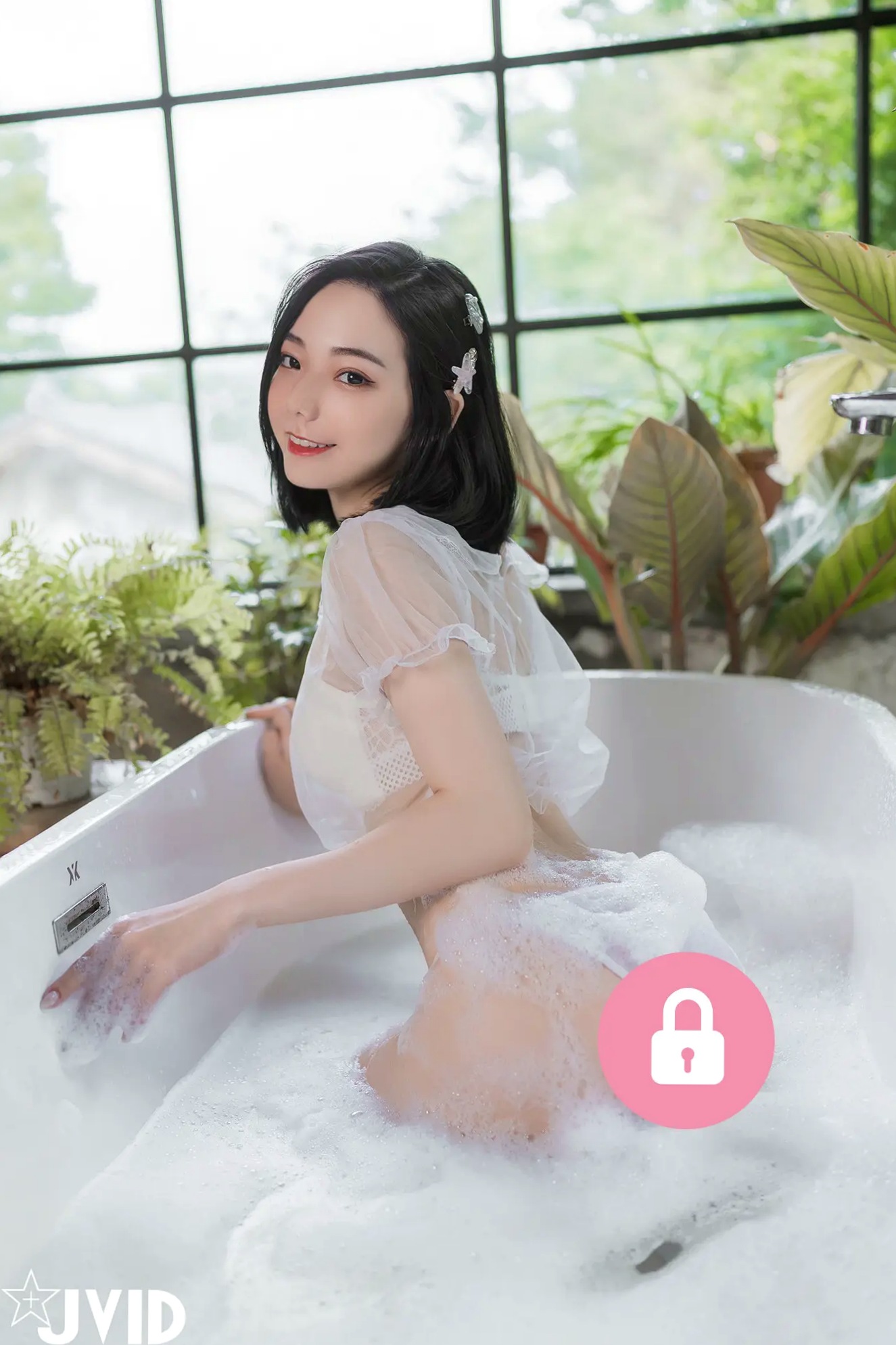 Gallery - [JVID] 啾啾 - 纯欲系女孩：粉色兔女郎俏皮诱惑与清爽浴室湿身泡泡浴系列JVID角色扮演浴室湿身性感诱惑 女神私房照_秀色女神 - image 113