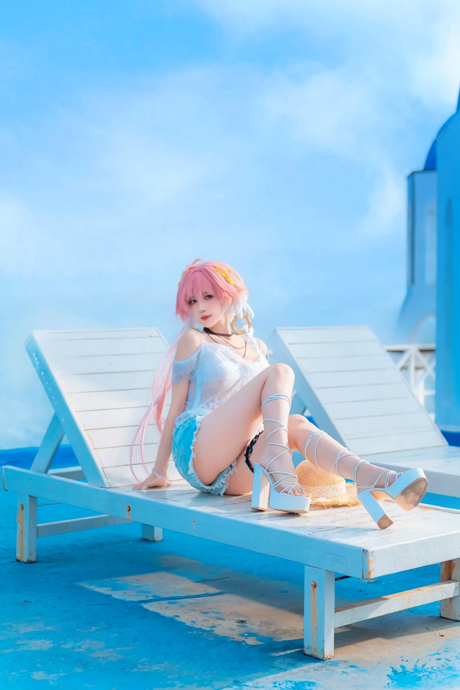 Gallery - Shika小鹿鹿 海边夏日写真 动漫角色扮演 唯美海景 蕾丝装束 清新治愈人像摄影 [22P]治愈系角色扮演户外清新 女神私房照_秀色女神 - image 4