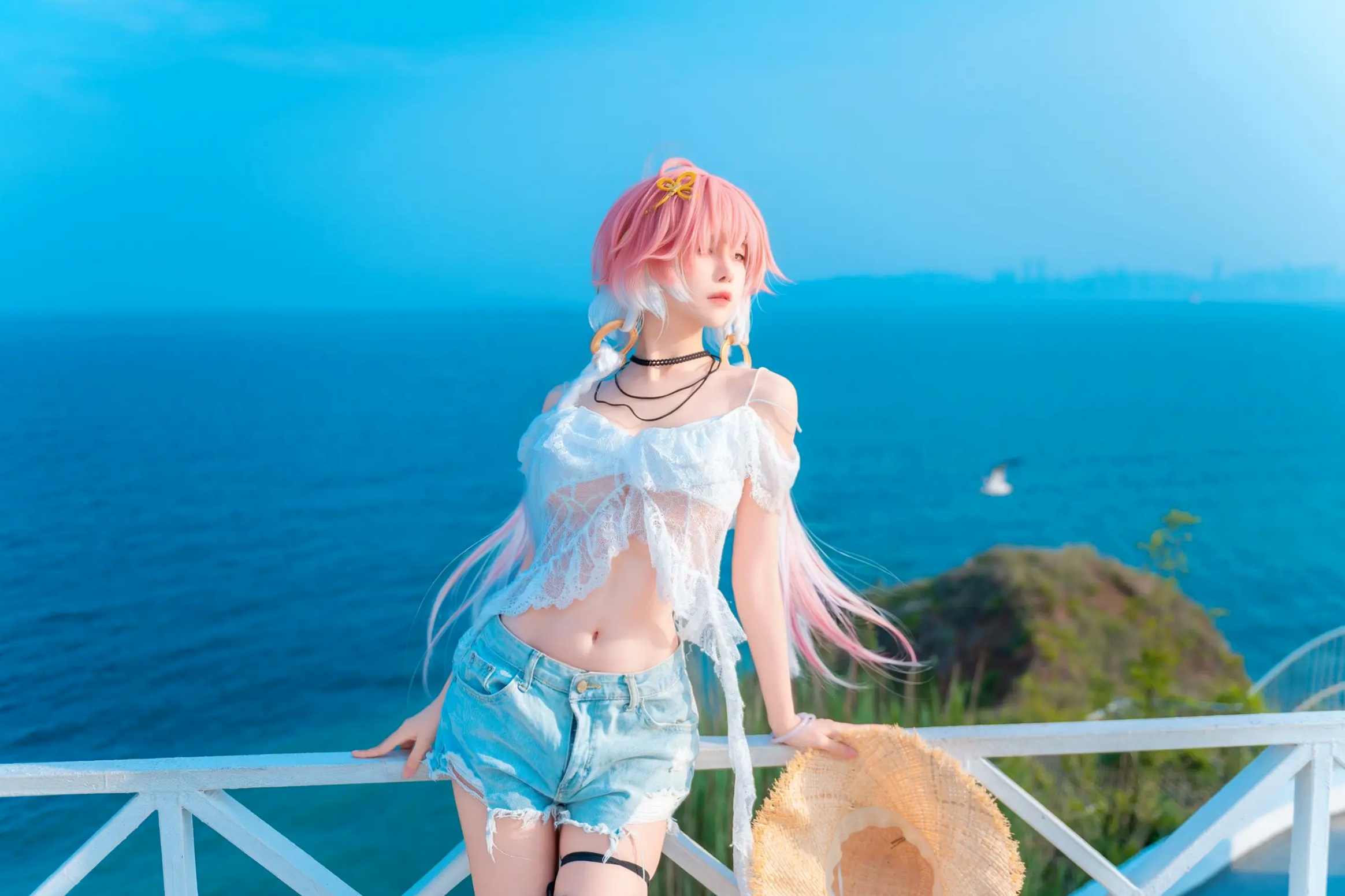 Gallery - Shika小鹿鹿 海边夏日写真 动漫角色扮演 唯美海景 蕾丝装束 清新治愈人像摄影 [22P]治愈系角色扮演户外清新 女神私房照_秀色女神 - image 7