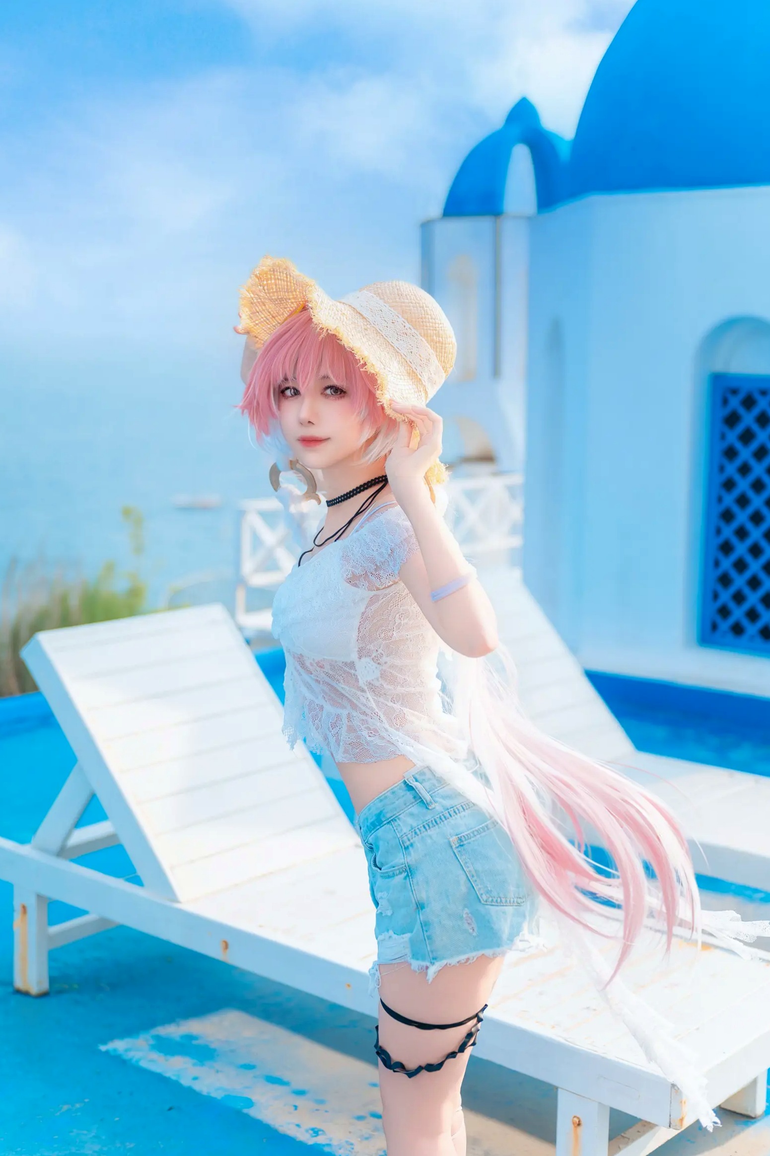 Gallery - Shika小鹿鹿 海边夏日写真 动漫角色扮演 唯美海景 蕾丝装束 清新治愈人像摄影 [22P]治愈系角色扮演户外清新 女神私房照_秀色女神 - image 12