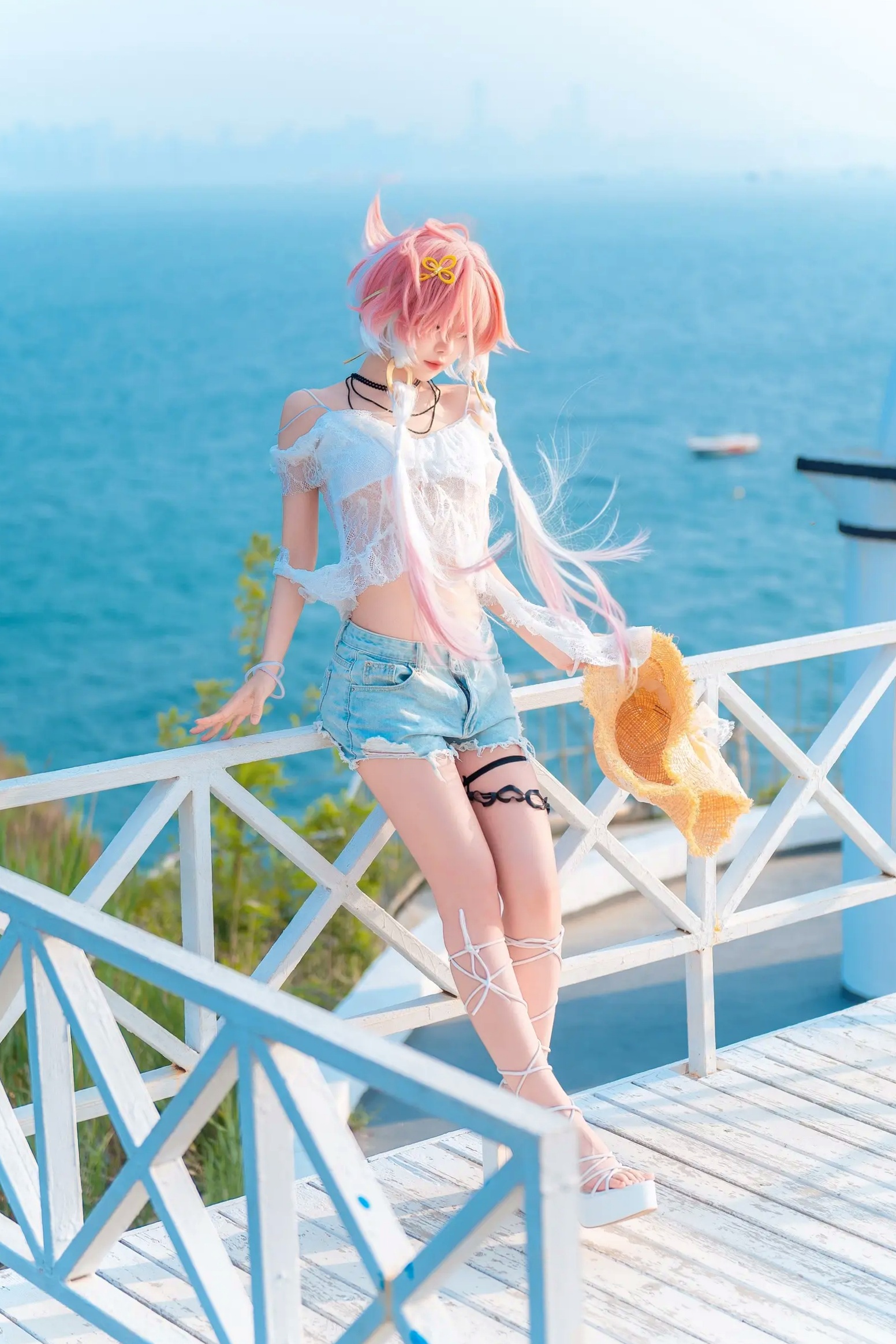 Gallery - Shika小鹿鹿 海边夏日写真 动漫角色扮演 唯美海景 蕾丝装束 清新治愈人像摄影 [22P]治愈系角色扮演户外清新 女神私房照_秀色女神 - image 14