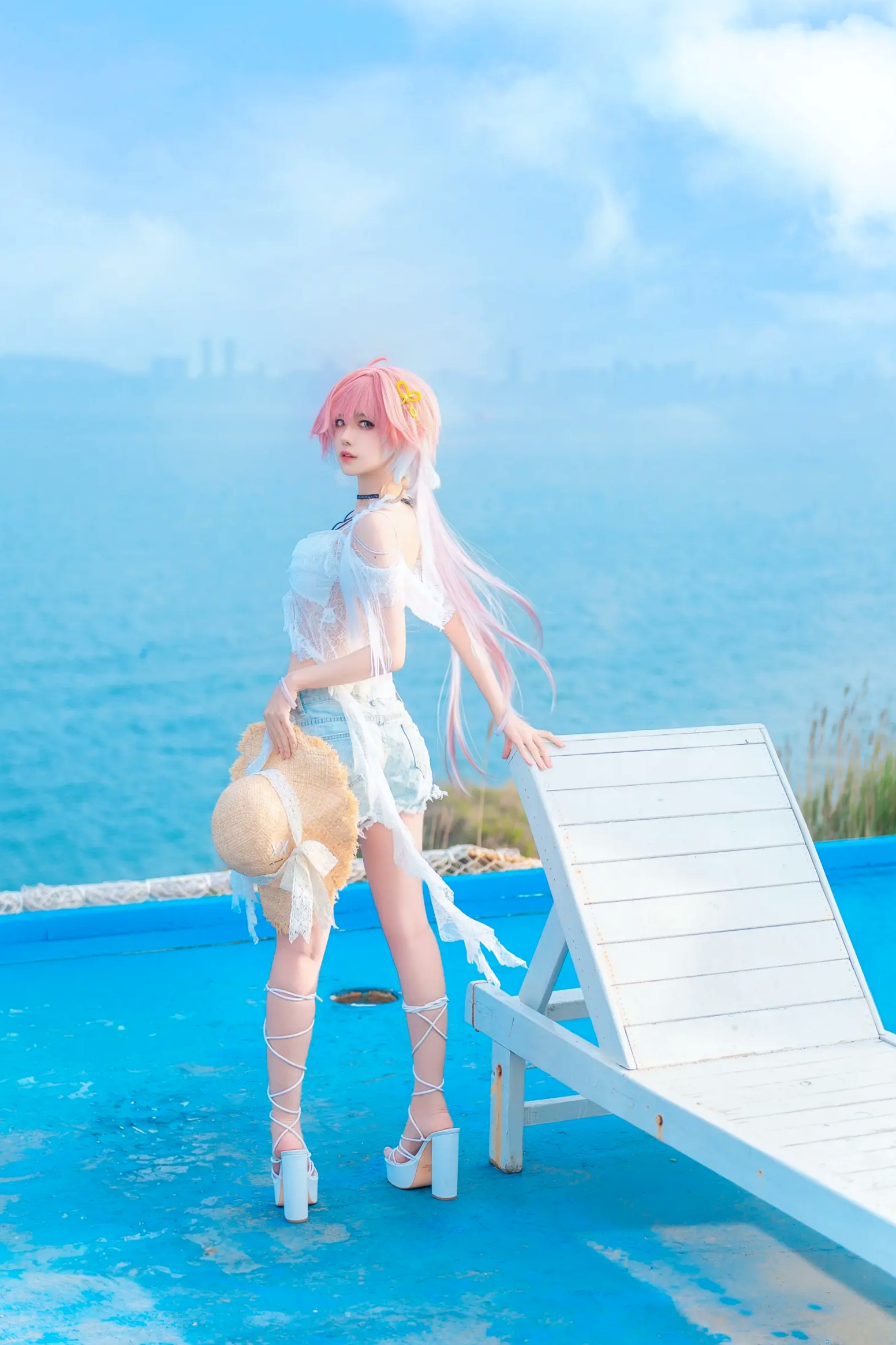 Gallery - Shika小鹿鹿 海边夏日写真 动漫角色扮演 唯美海景 蕾丝装束 清新治愈人像摄影 [22P]治愈系角色扮演户外清新 女神私房照_秀色女神 - image 16