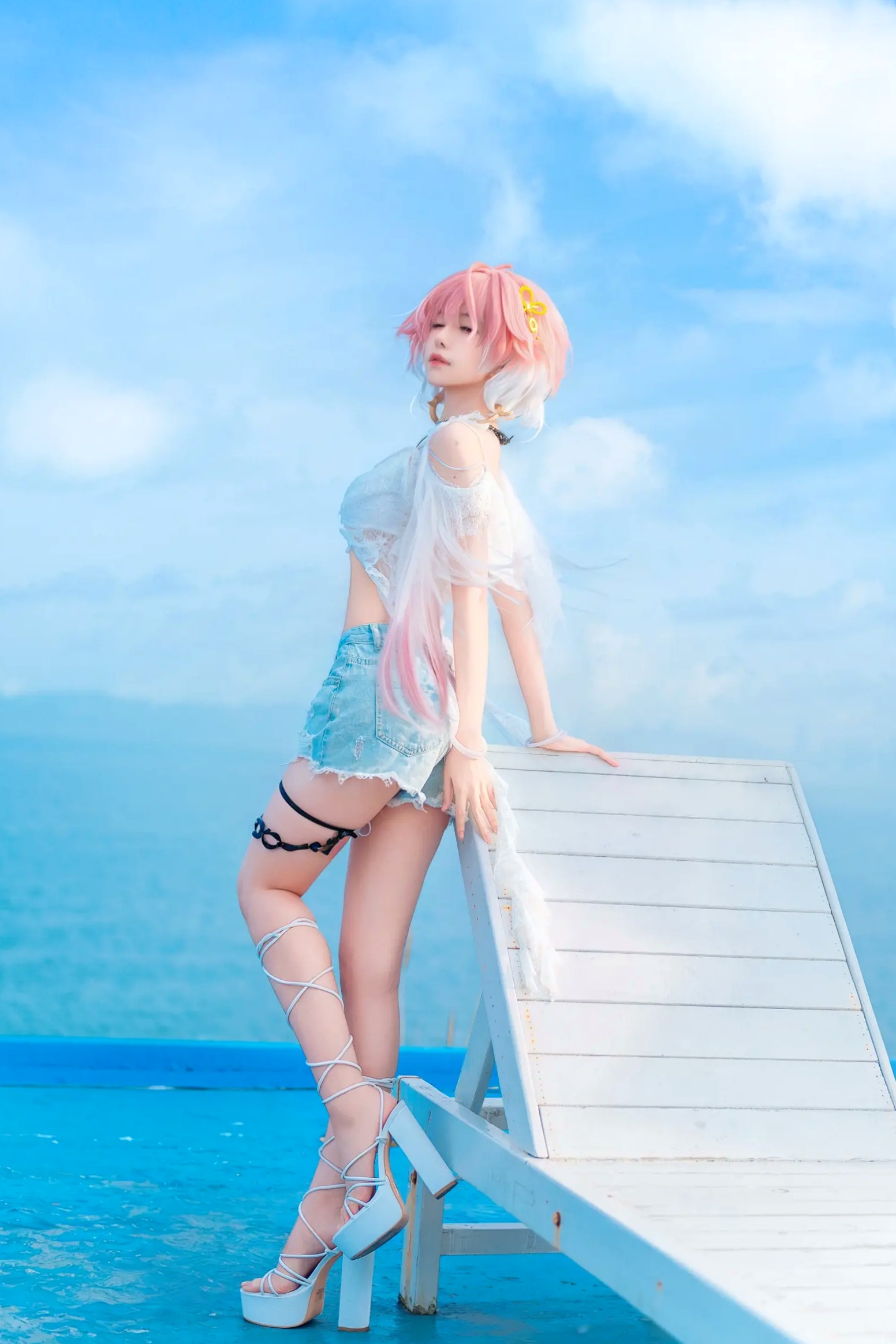 Gallery - Shika小鹿鹿 海边夏日写真 动漫角色扮演 唯美海景 蕾丝装束 清新治愈人像摄影 [22P]治愈系角色扮演户外清新 女神私房照_秀色女神 - image 17