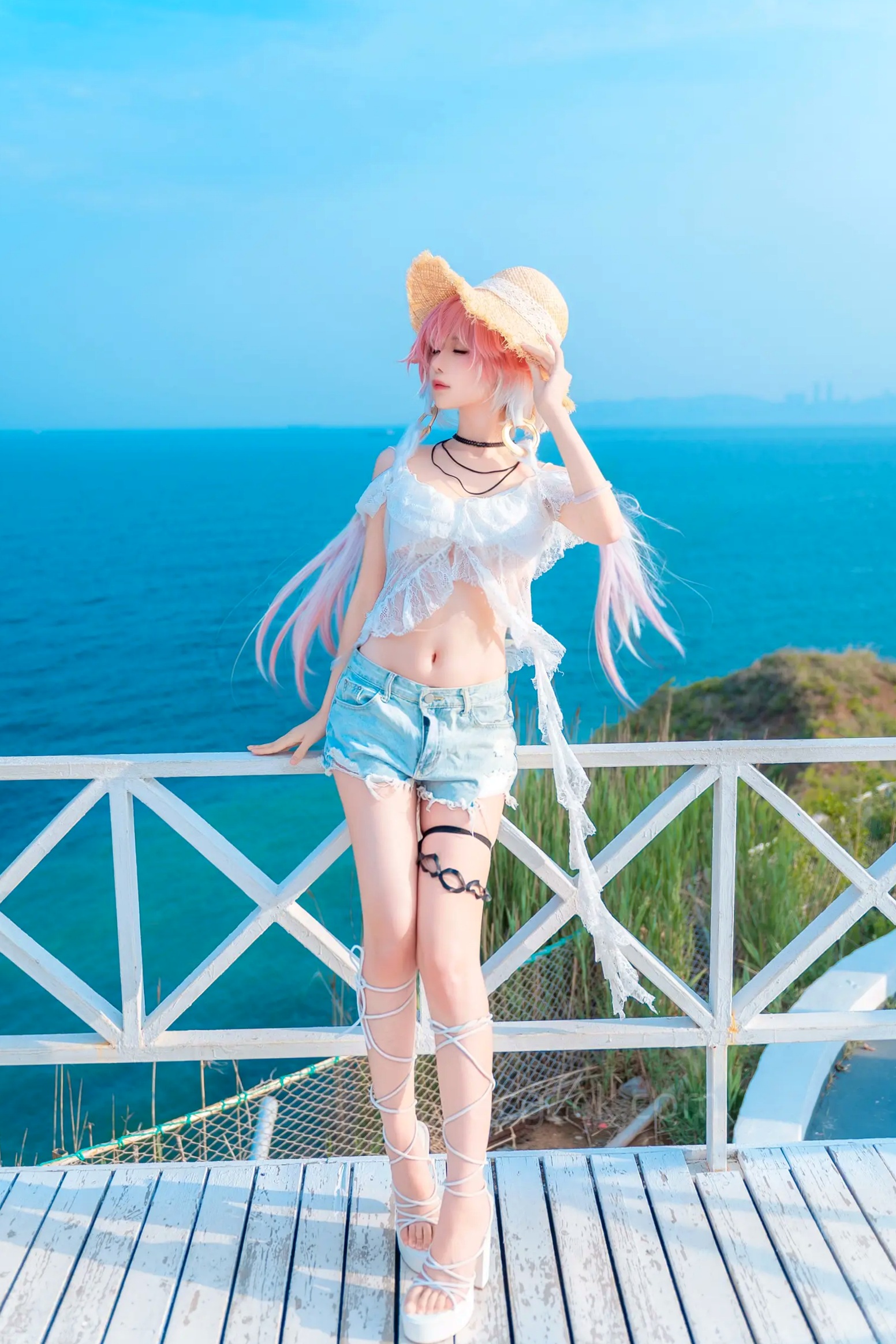 Gallery - Shika小鹿鹿 海边夏日写真 动漫角色扮演 唯美海景 蕾丝装束 清新治愈人像摄影 [22P]治愈系角色扮演户外清新 女神私房照_秀色女神 - image 18