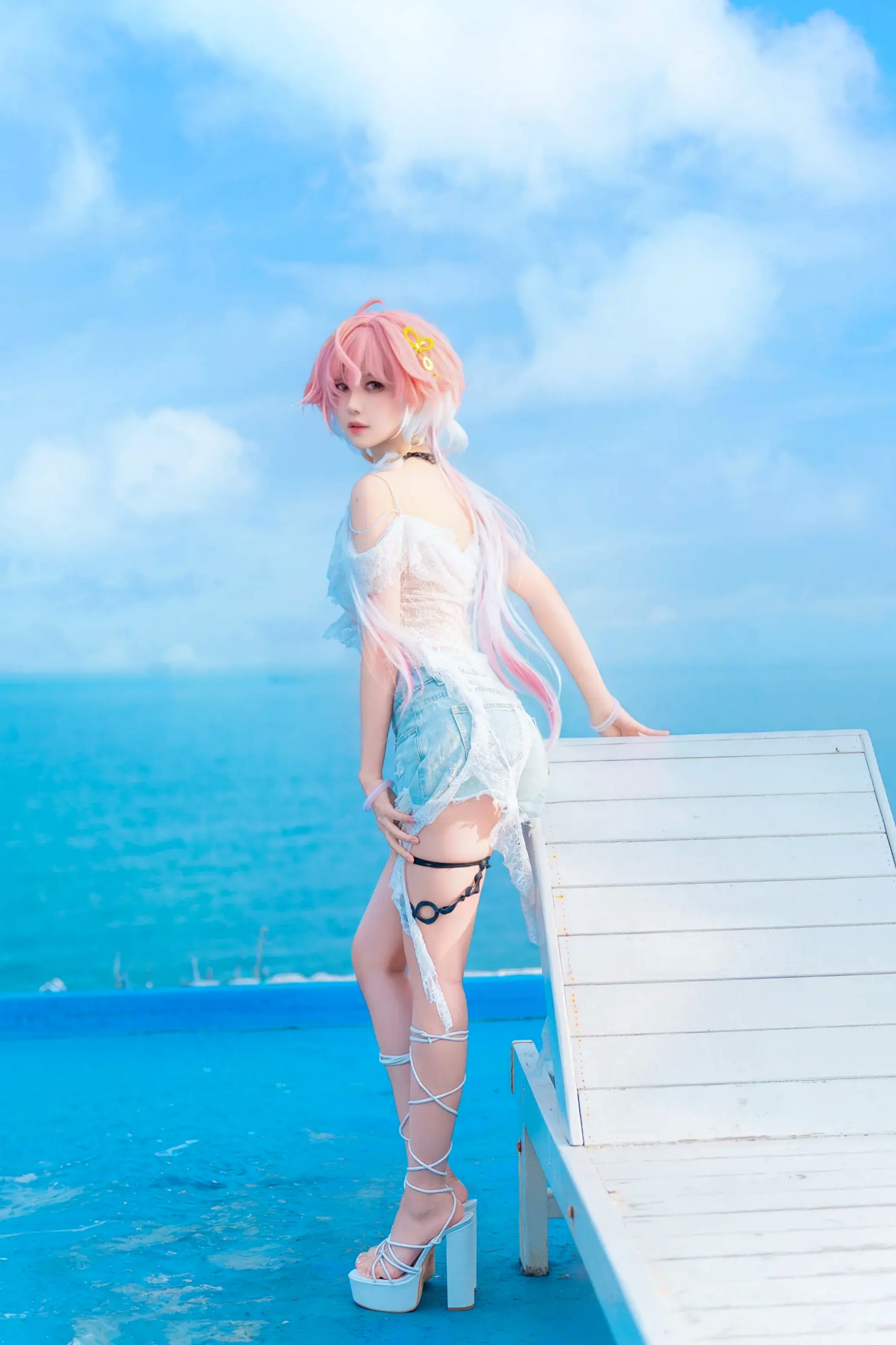 Gallery - Shika小鹿鹿 海边夏日写真 动漫角色扮演 唯美海景 蕾丝装束 清新治愈人像摄影 [22P]治愈系角色扮演户外清新 女神私房照_秀色女神 - image 20