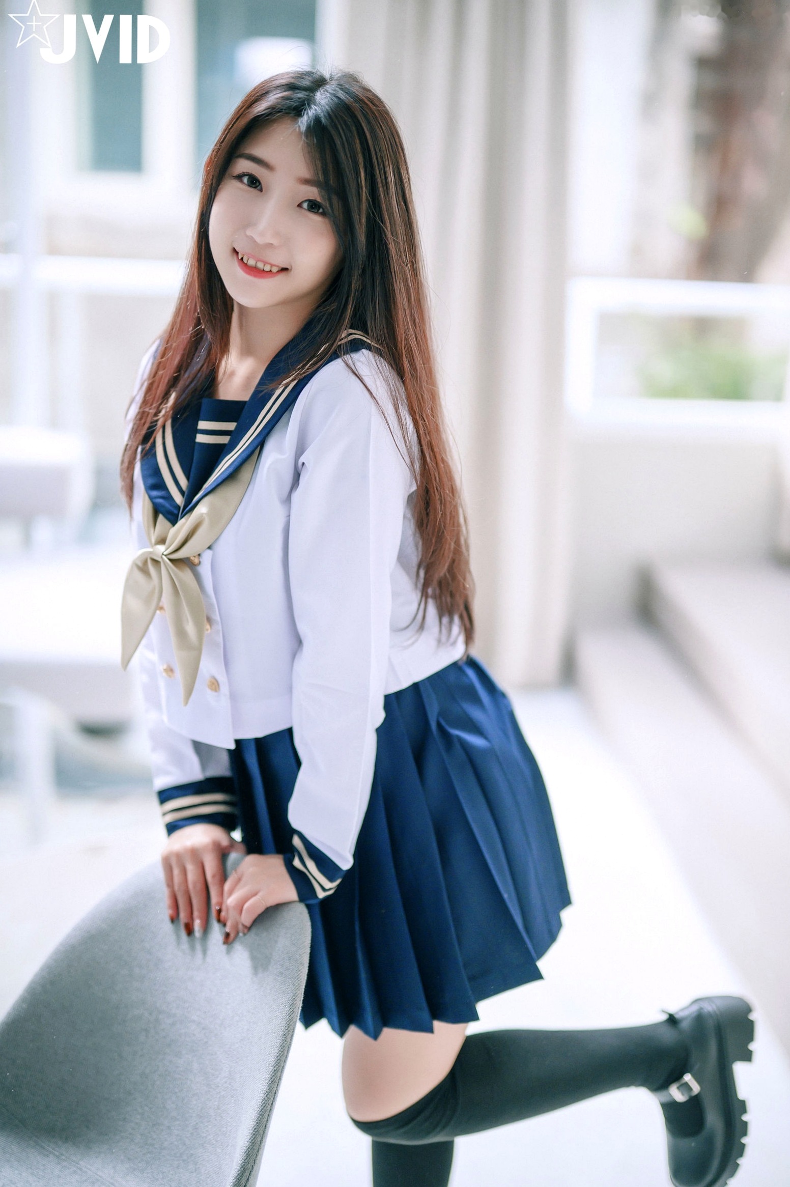 Gallery - JVID-肉包Mini-放课后的特殊打工服务-甜美卧室私房-蕾丝内衣过膝袜诱惑-2022.06.06JVID童颜巨乳私房照性感诱惑内衣 女神私房照_秀色女神 - image 13