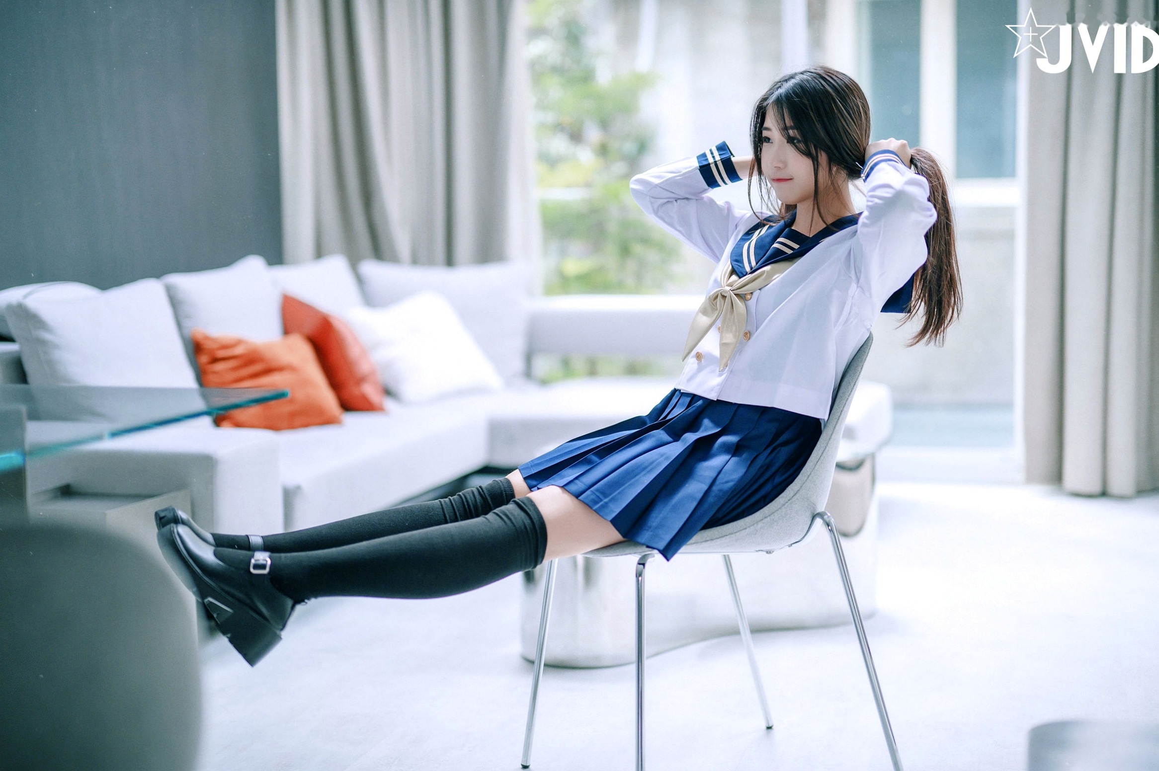 Gallery - JVID-肉包Mini-放课后的特殊打工服务-甜美卧室私房-蕾丝内衣过膝袜诱惑-2022.06.06JVID童颜巨乳私房照性感诱惑内衣 女神私房照_秀色女神 - image 19