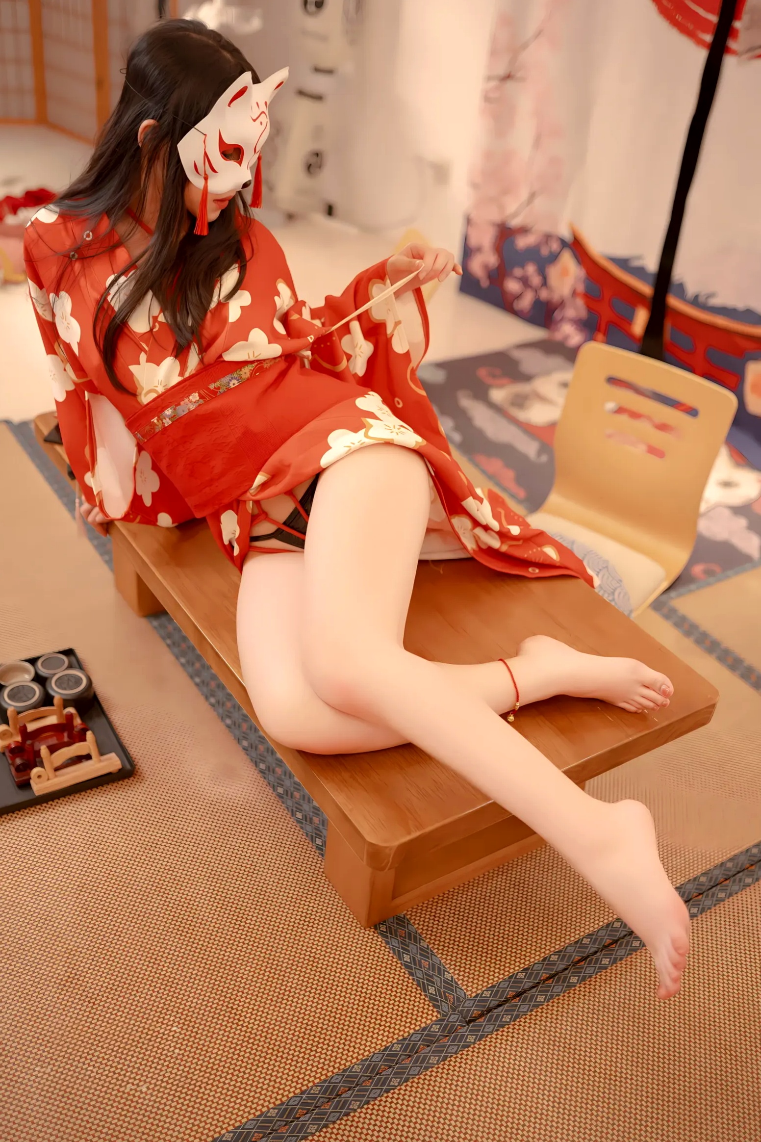 Gallery - Bangni邦尼和服束缚写真：日式狐狸面具下的神秘诱惑，唯美与风情并存[93P]和服私房照性感角色扮演诱惑 女神私房照_秀色女神 - image 8