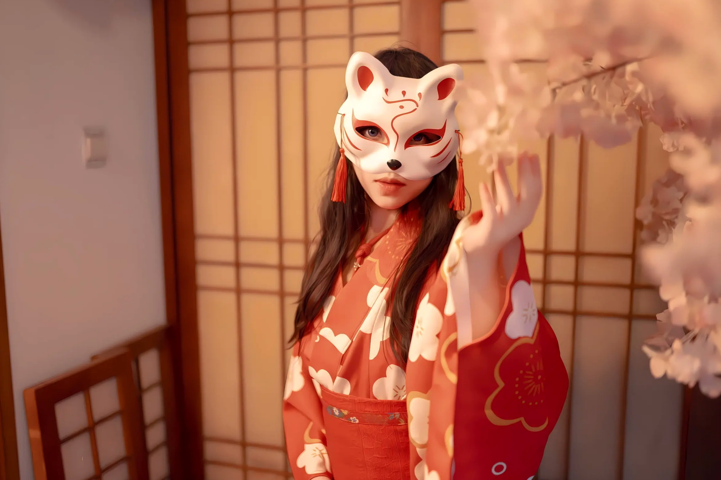 Gallery - Bangni邦尼和服束缚写真：日式狐狸面具下的神秘诱惑，唯美与风情并存[93P]和服私房照性感角色扮演诱惑 女神私房照_秀色女神 - image 23
