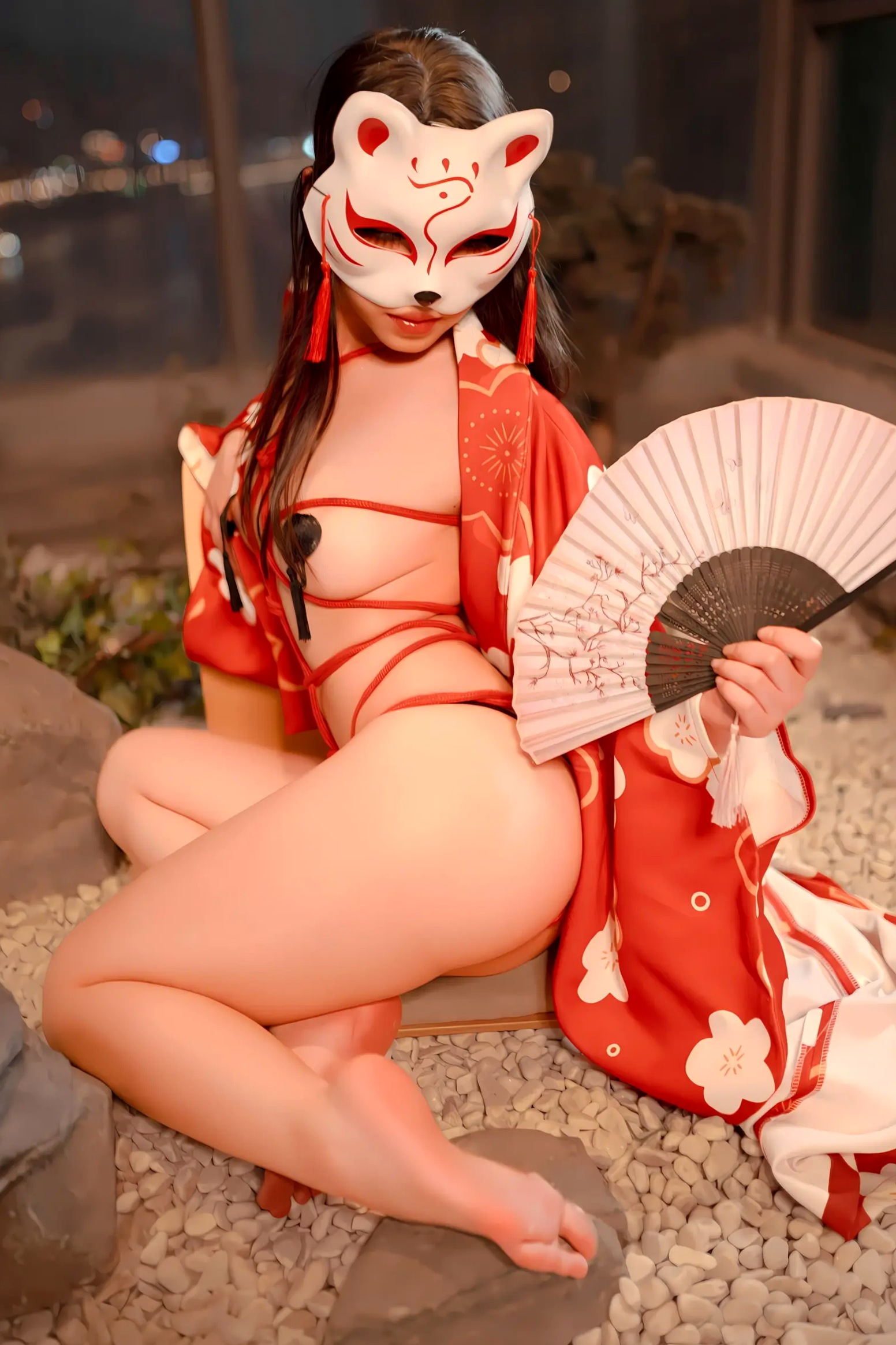 Gallery - Bangni邦尼和服束缚写真：日式狐狸面具下的神秘诱惑，唯美与风情并存[93P]和服私房照性感角色扮演诱惑 女神私房照_秀色女神 - image 36