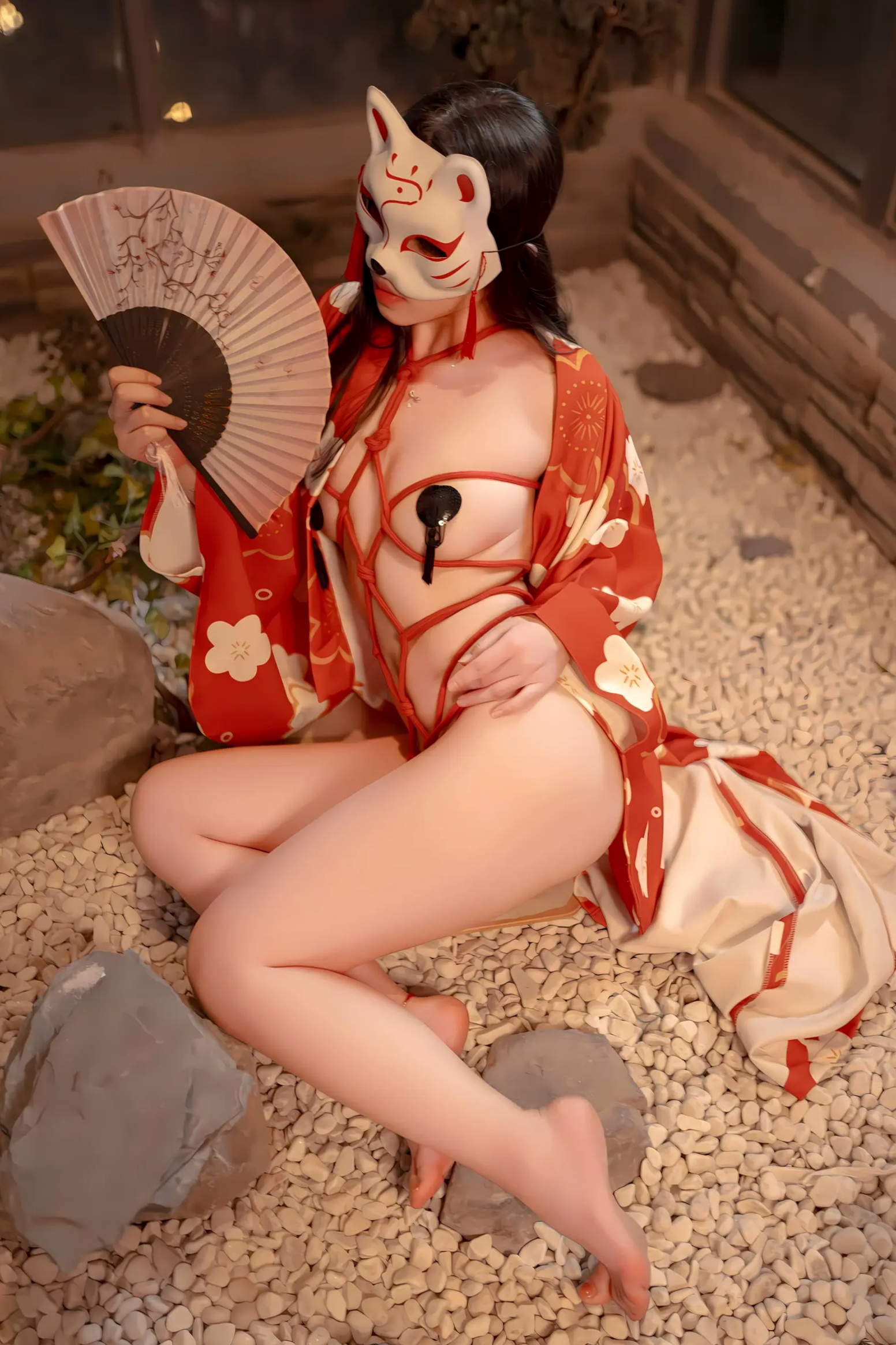 Gallery - Bangni邦尼和服束缚写真：日式狐狸面具下的神秘诱惑，唯美与风情并存[93P]和服私房照性感角色扮演诱惑 女神私房照_秀色女神 - image 46