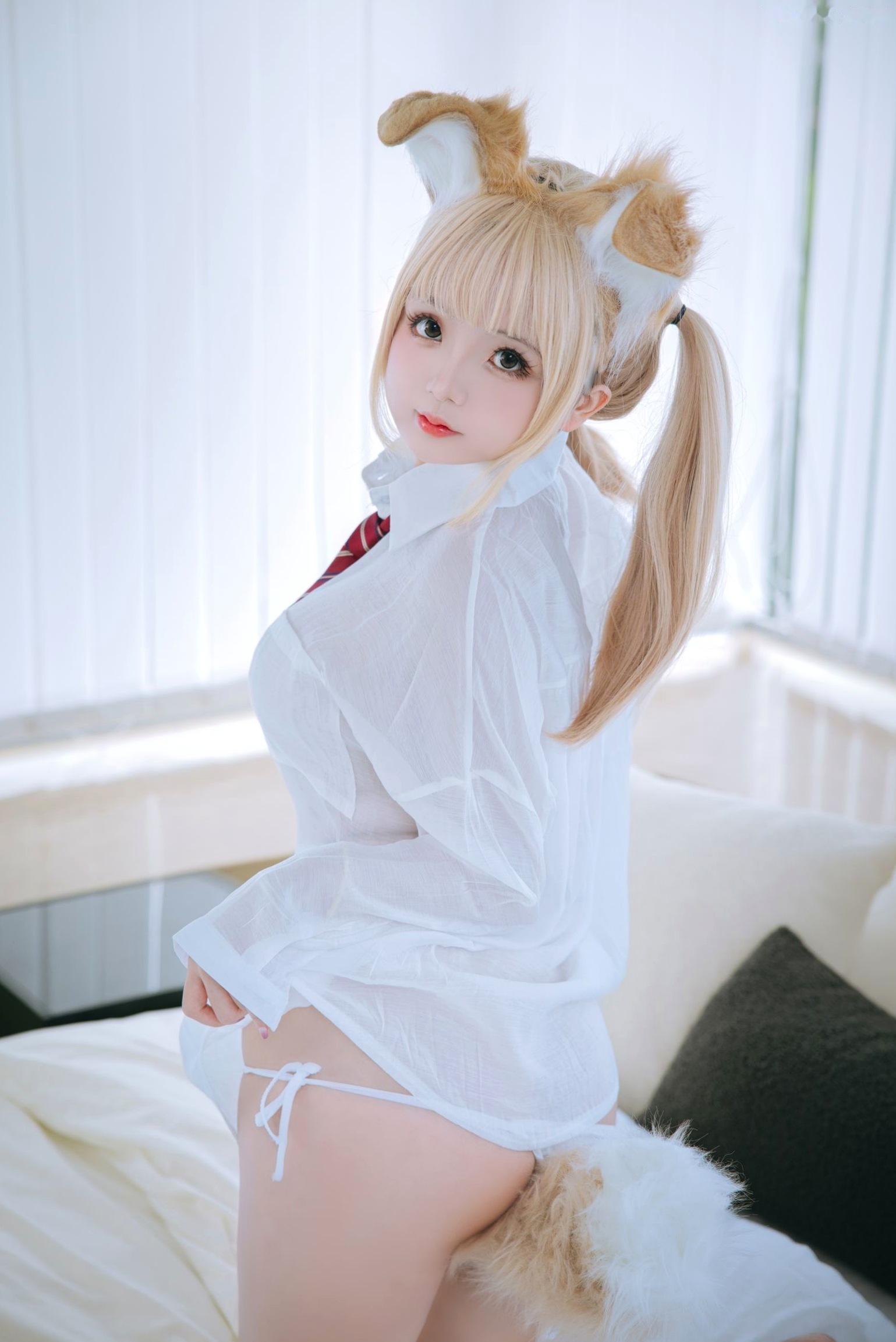 Gallery - 日奈娇-白色衬衫小狗角色扮演，甜美清纯与性感诱惑的极致碰撞角色扮演诱惑制服女神白嫩 女神私房照_秀色女神 - image 1