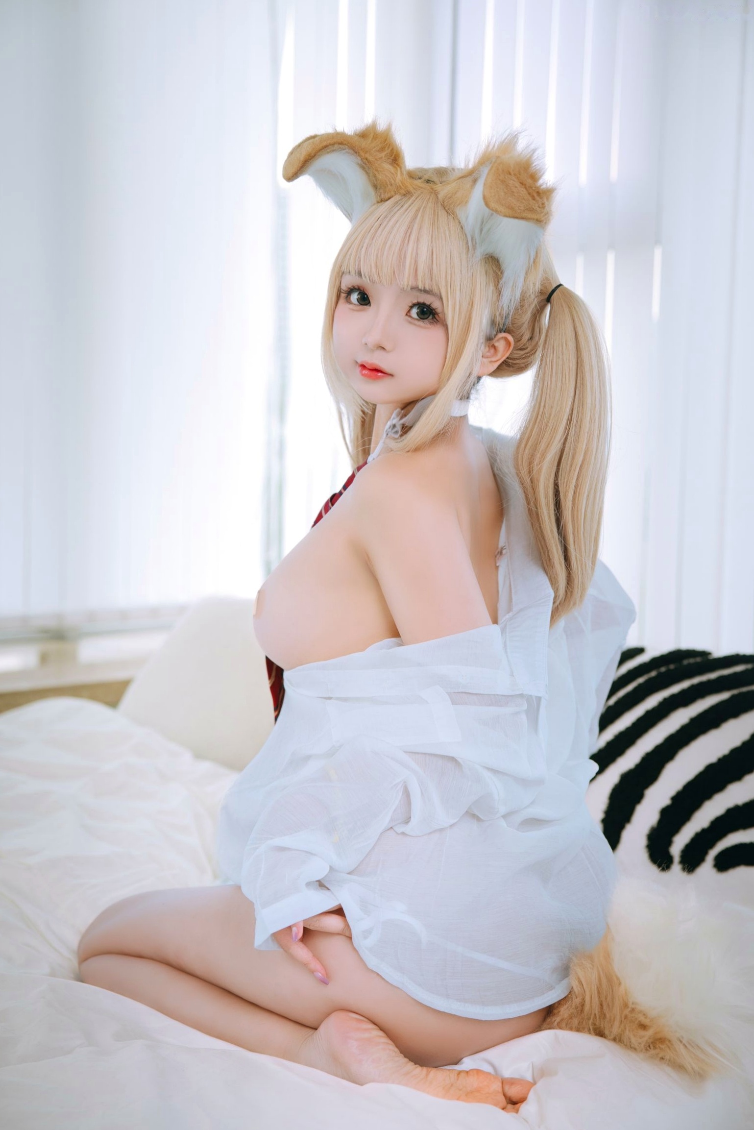 Gallery - 日奈娇-白色衬衫小狗角色扮演，甜美清纯与性感诱惑的极致碰撞角色扮演诱惑制服女神白嫩 女神私房照_秀色女神 - image 17