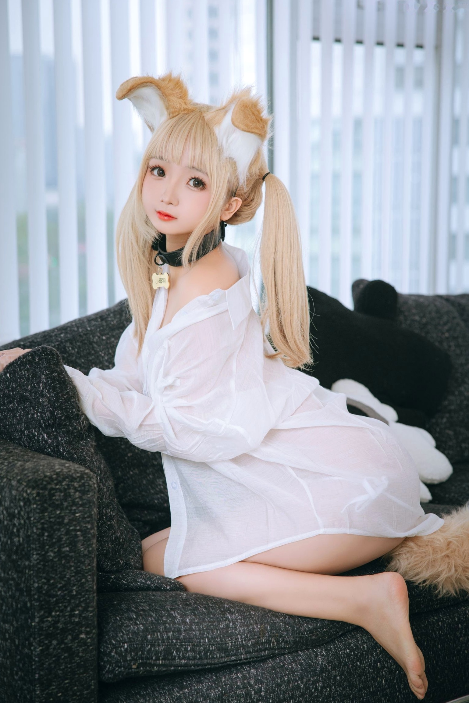 Gallery - 日奈娇-白色衬衫小狗角色扮演，甜美清纯与性感诱惑的极致碰撞角色扮演诱惑制服女神白嫩 女神私房照_秀色女神 - image 45