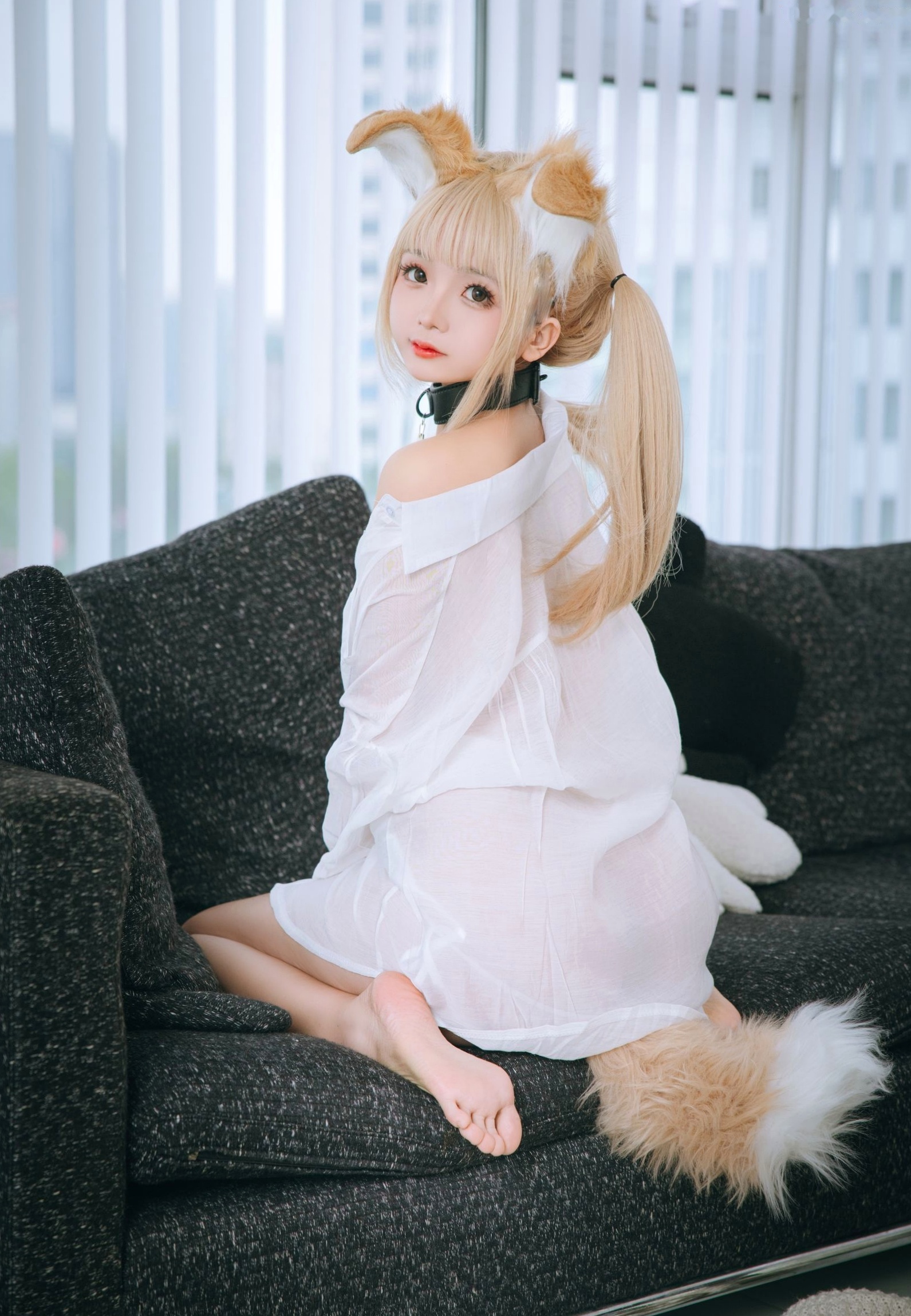 Gallery - 日奈娇-白色衬衫小狗角色扮演，甜美清纯与性感诱惑的极致碰撞角色扮演诱惑制服女神白嫩 女神私房照_秀色女神 - image 46