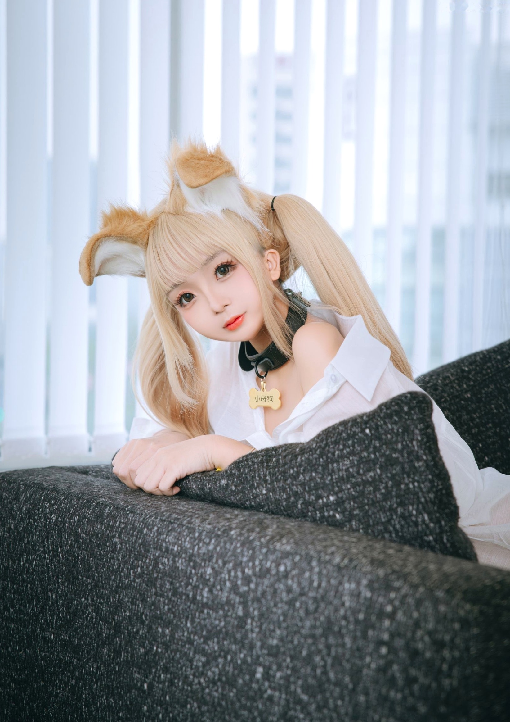 Gallery - 日奈娇-白色衬衫小狗角色扮演，甜美清纯与性感诱惑的极致碰撞角色扮演诱惑制服女神白嫩 女神私房照_秀色女神 - image 48