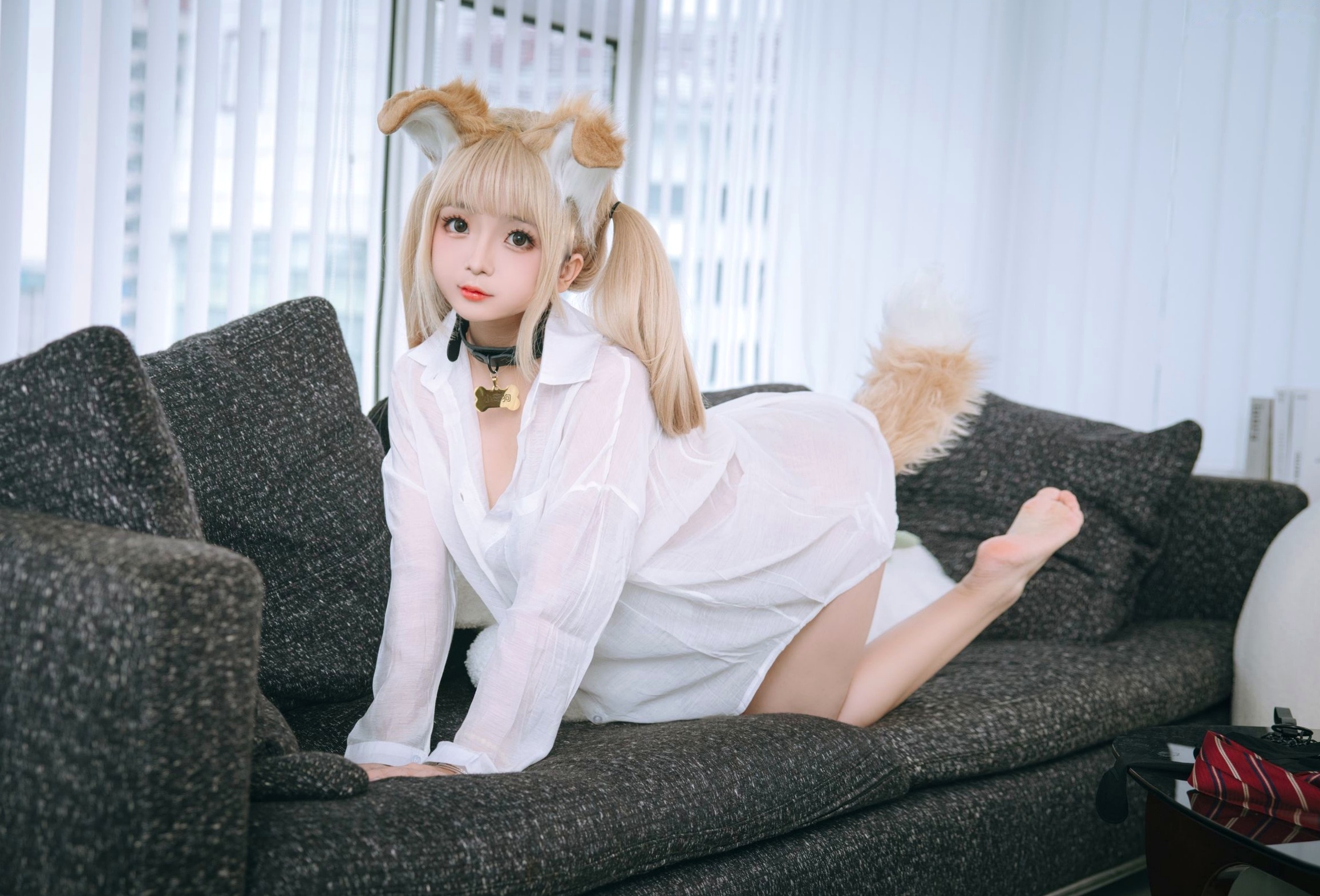 Gallery - 日奈娇-白色衬衫小狗角色扮演，甜美清纯与性感诱惑的极致碰撞角色扮演诱惑制服女神白嫩 女神私房照_秀色女神 - image 49
