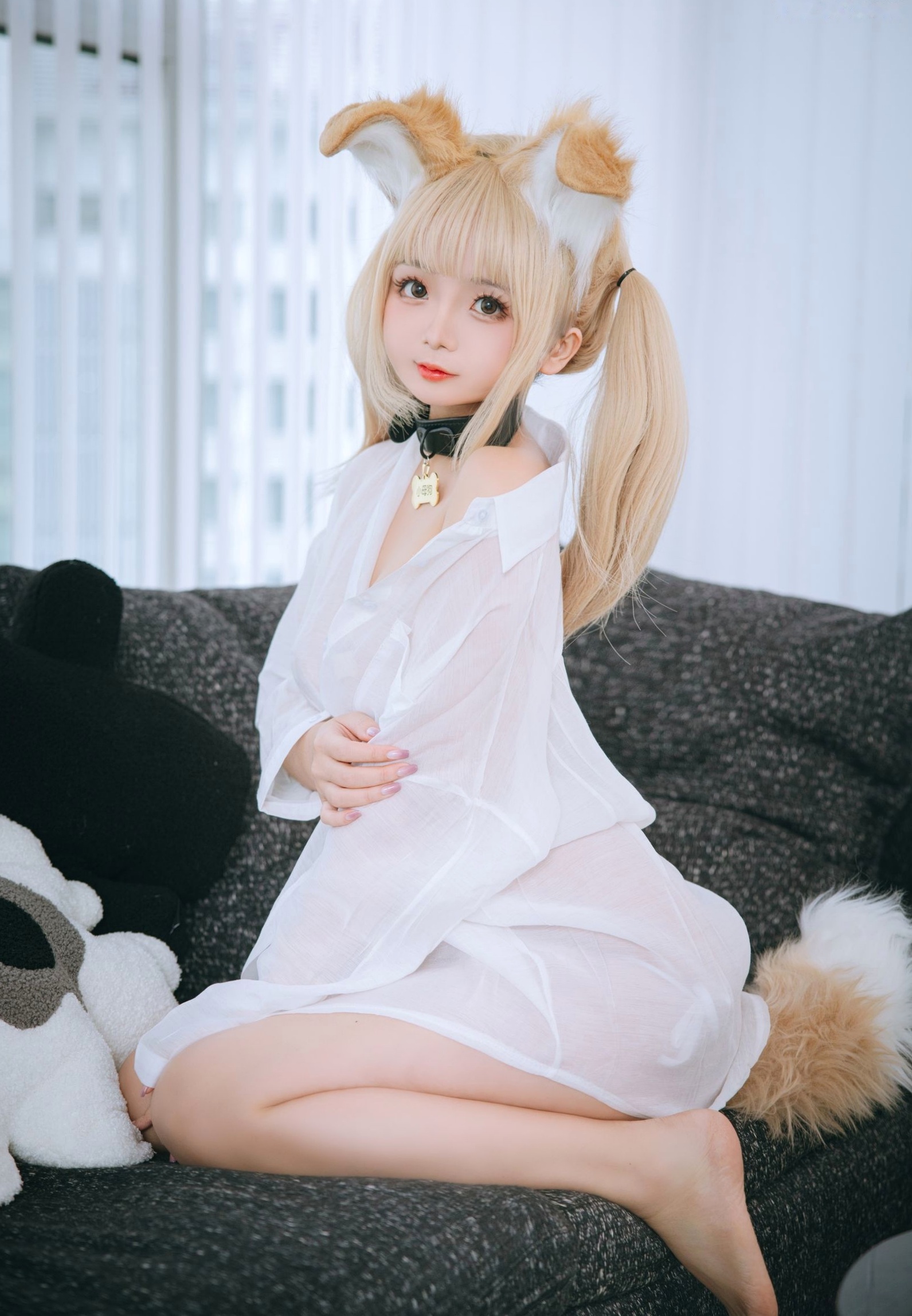 Gallery - 日奈娇-白色衬衫小狗角色扮演，甜美清纯与性感诱惑的极致碰撞角色扮演诱惑制服女神白嫩 女神私房照_秀色女神 - image 50