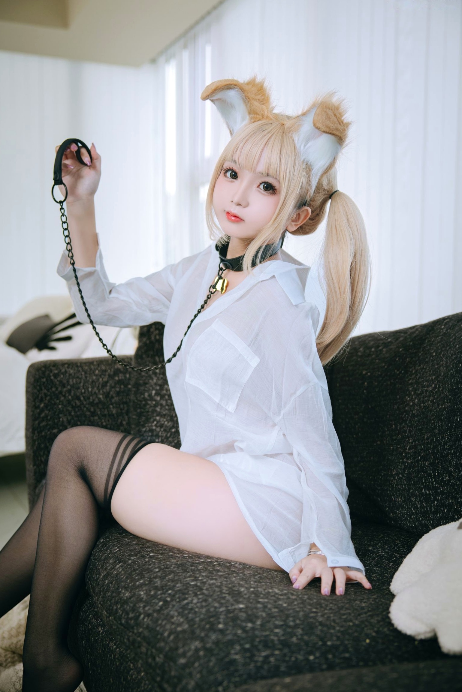 Gallery - 日奈娇-白色衬衫小狗角色扮演，甜美清纯与性感诱惑的极致碰撞角色扮演诱惑制服女神白嫩 女神私房照_秀色女神 - image 65