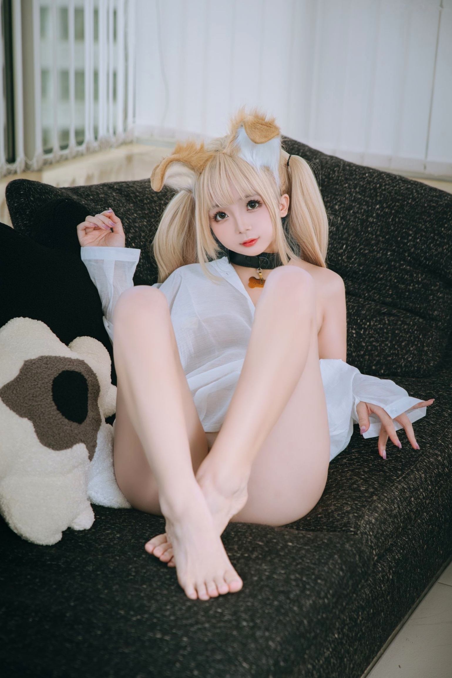 Gallery - 日奈娇-白色衬衫小狗角色扮演，甜美清纯与性感诱惑的极致碰撞角色扮演诱惑制服女神白嫩 女神私房照_秀色女神 - image 68