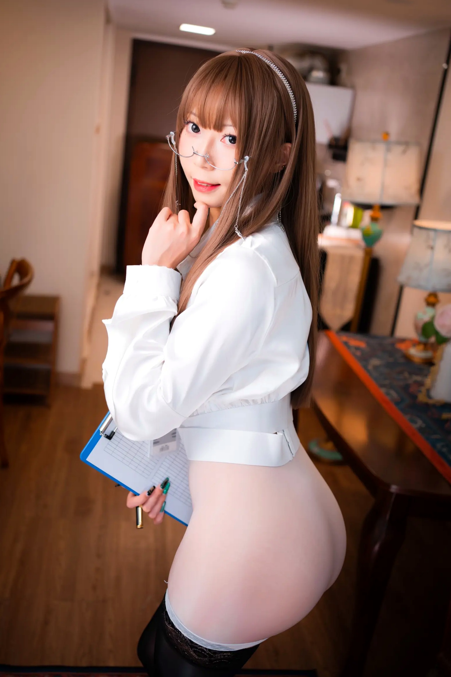 Gallery - Money冷冷透明OL眼镜娘私房写真，职场制服诱惑黑丝长腿[58P]性感制服诱惑黑丝私房照 女神私房照_秀色女神 - image 18