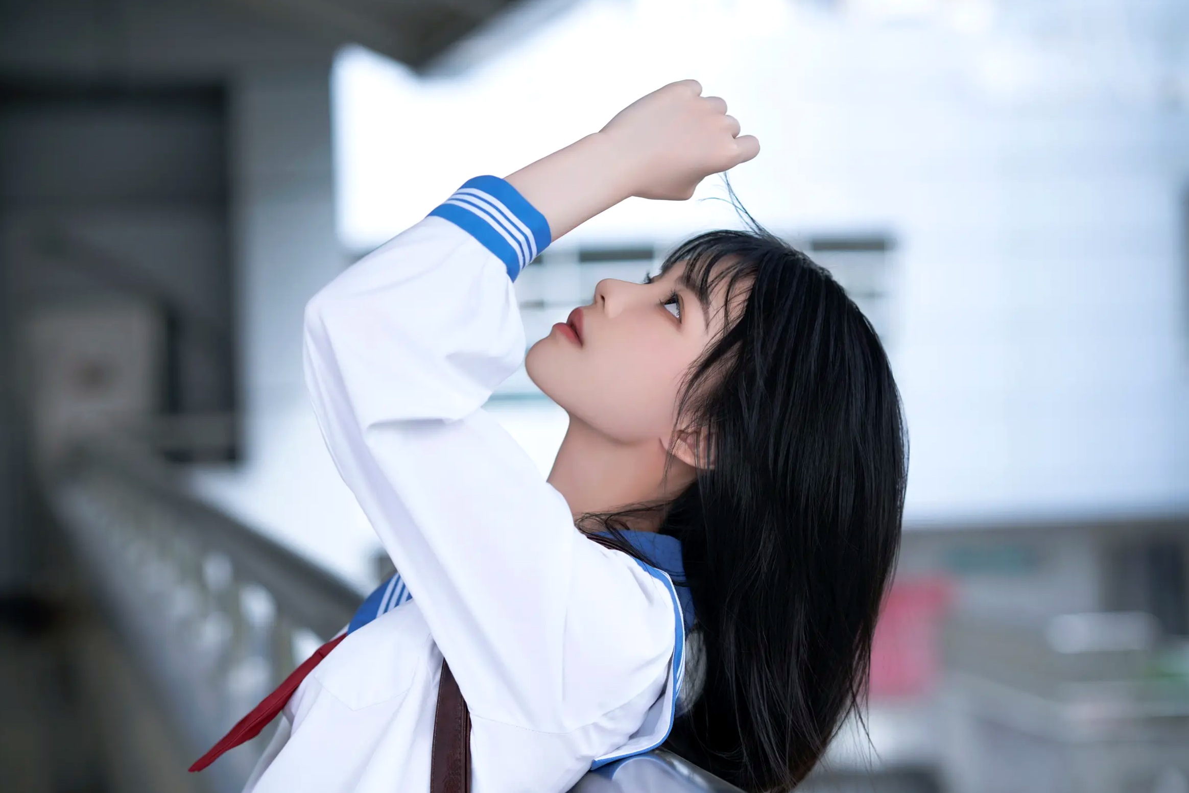 Gallery - 桜桃喵 - 地铁JK水手服校服少女，清纯可爱校园风写真，都市地铁里的青春初恋感 [33P]校服制服清纯萌系街拍 女神私房照_秀色女神 - image 26