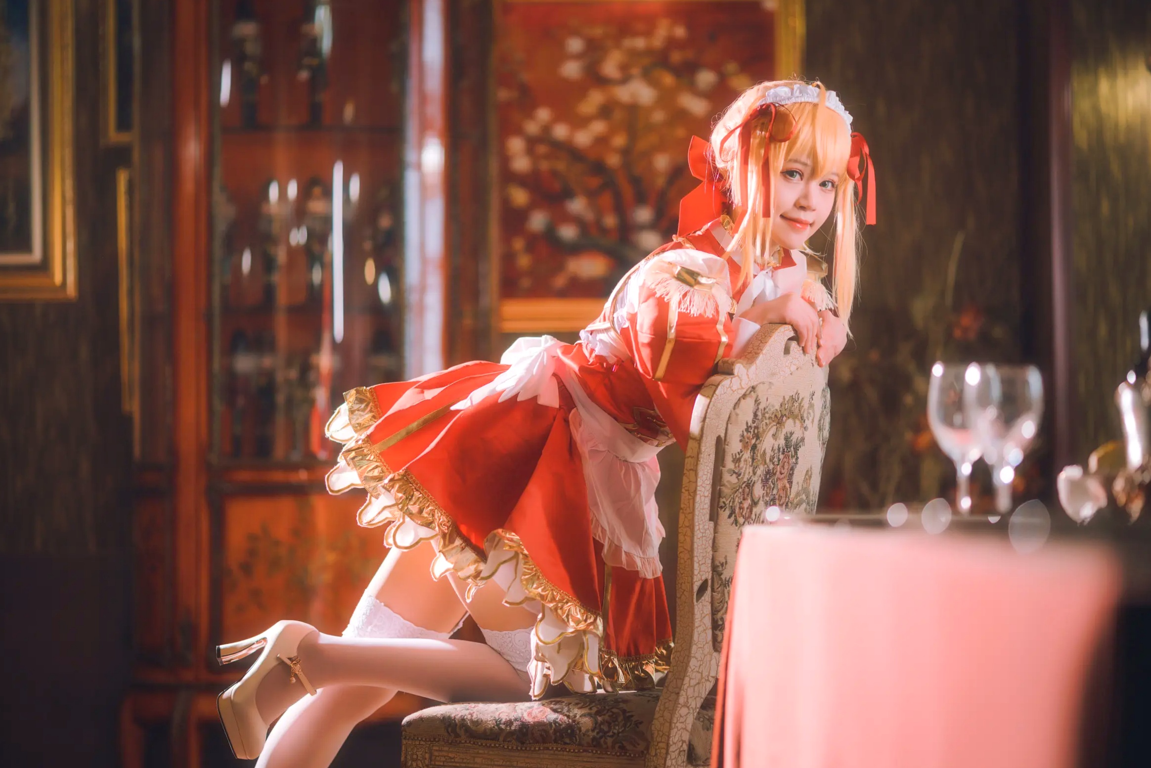 Gallery - 千反田鹿子 - 尼禄女仆cosplay美图，二次元灵动少女萌系角色扮演写真集角色扮演女仆萌系性感私房照 女神私房照_秀色女神 - image 8