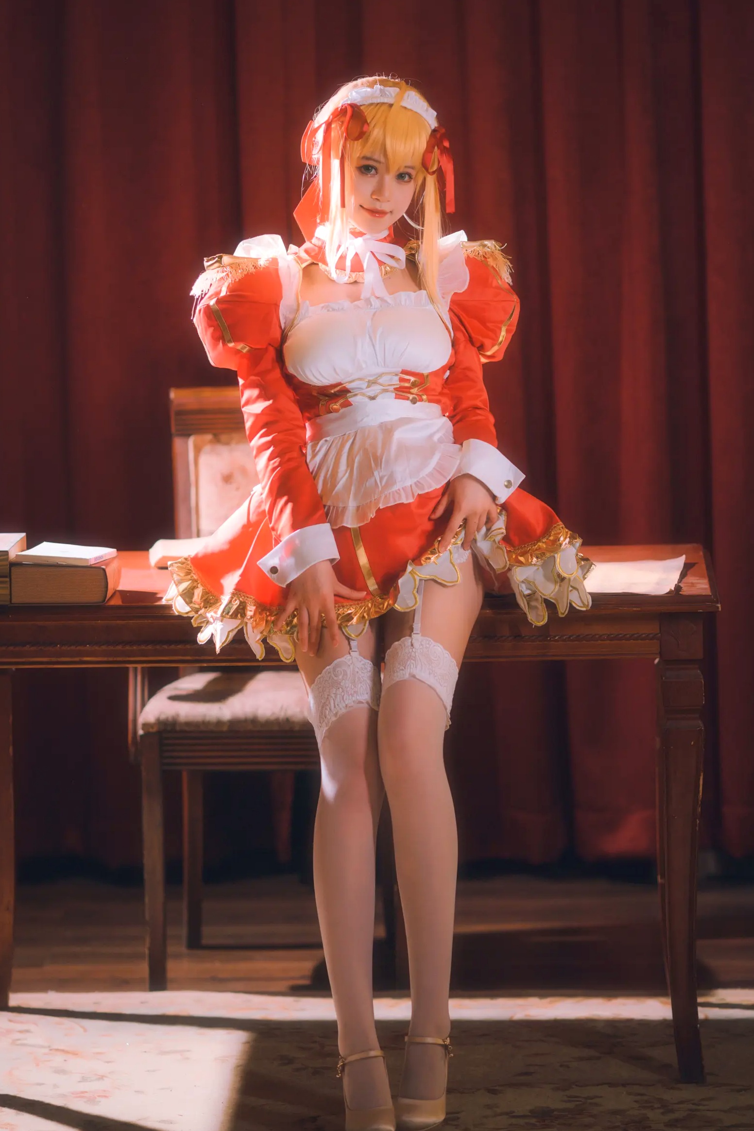 Gallery - 千反田鹿子 - 尼禄女仆cosplay美图，二次元灵动少女萌系角色扮演写真集角色扮演女仆萌系性感私房照 女神私房照_秀色女神 - image 10