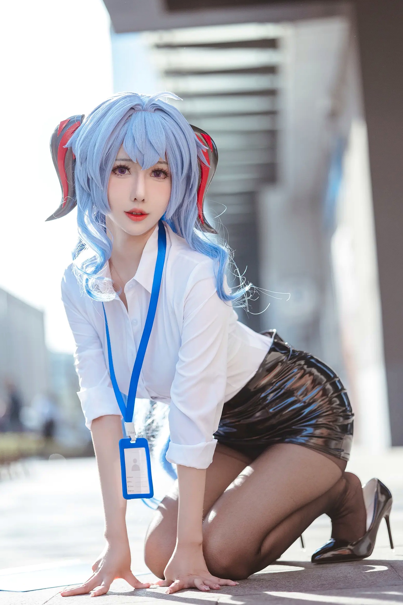 Gallery - 仙女月 - 原神甘雨OL职场风，干练白衬衫搭配修长丝袜，极品颜值cosplay写真角色扮演黑丝制服气质美腿 女神私房照_秀色女神 - image 22