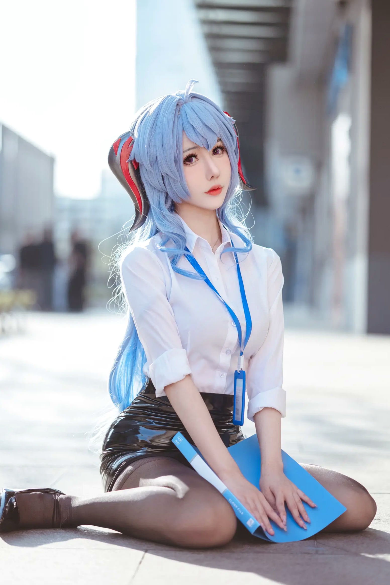 Gallery - 仙女月 - 原神甘雨OL职场风，干练白衬衫搭配修长丝袜，极品颜值cosplay写真角色扮演黑丝制服气质美腿 女神私房照_秀色女神 - image 25