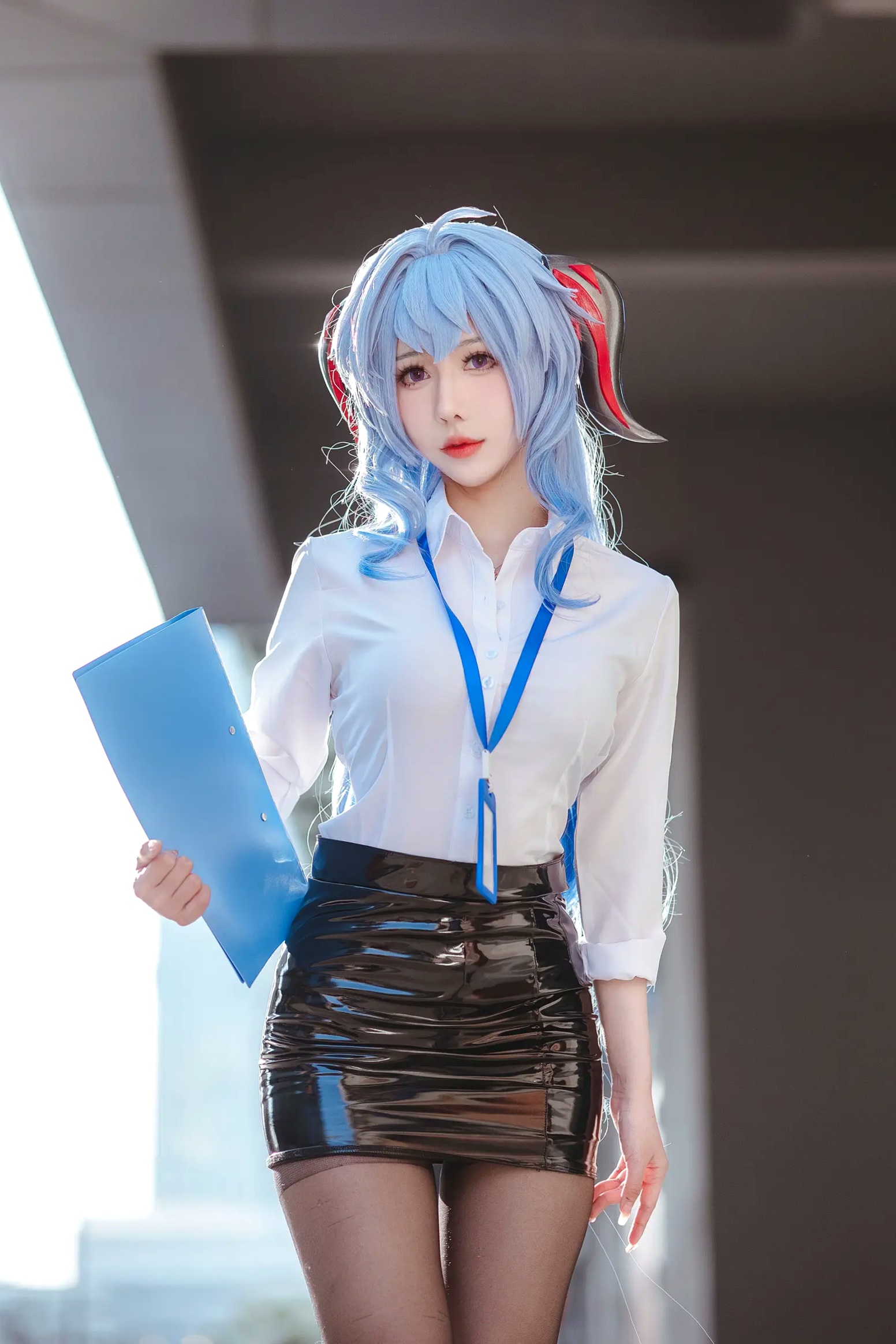 Gallery - 仙女月 - 原神甘雨OL职场风，干练白衬衫搭配修长丝袜，极品颜值cosplay写真角色扮演黑丝制服气质美腿 女神私房照_秀色女神 - image 26